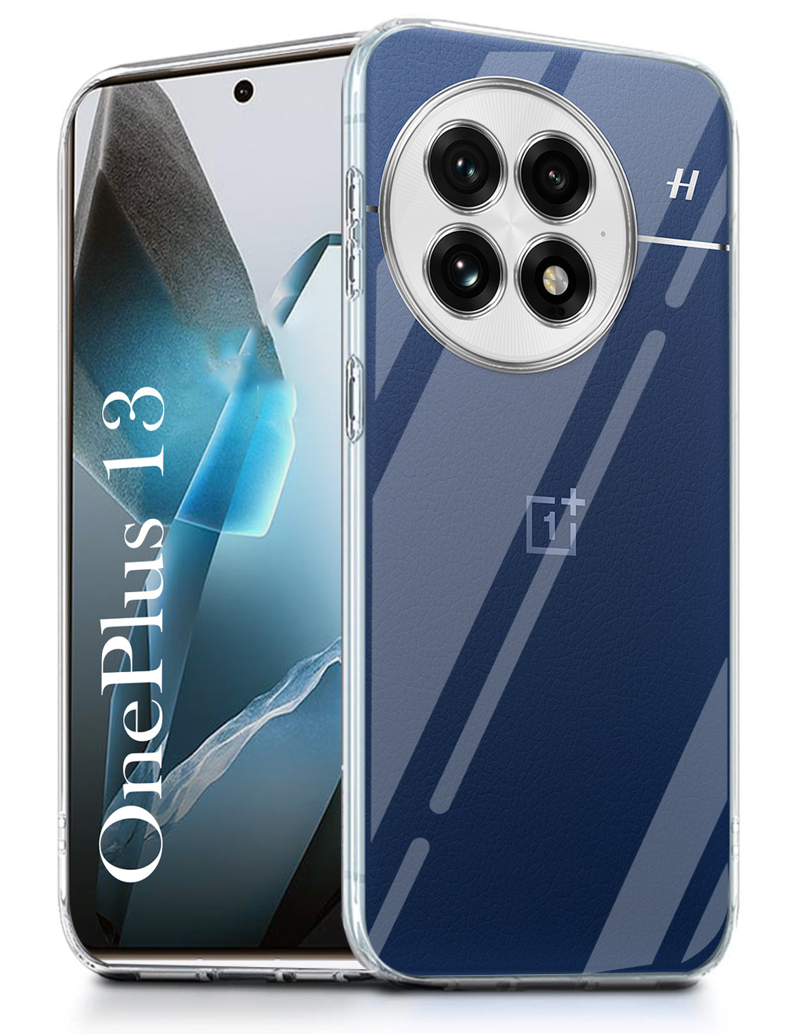 For OnePlus 13 Back Cover (Silicone Clear Shockproof Case with Camera Protection and Dust Plugs | Transparent)