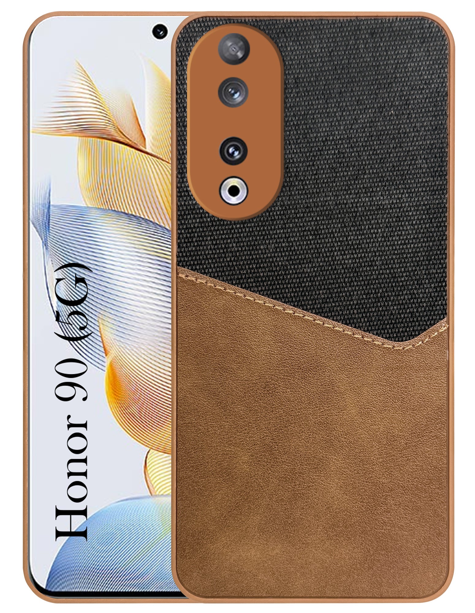 For Honor 90 5G Back Cover Case (Dual PU Leather Stitch | Professional Minimalist | Soft and Flexible)