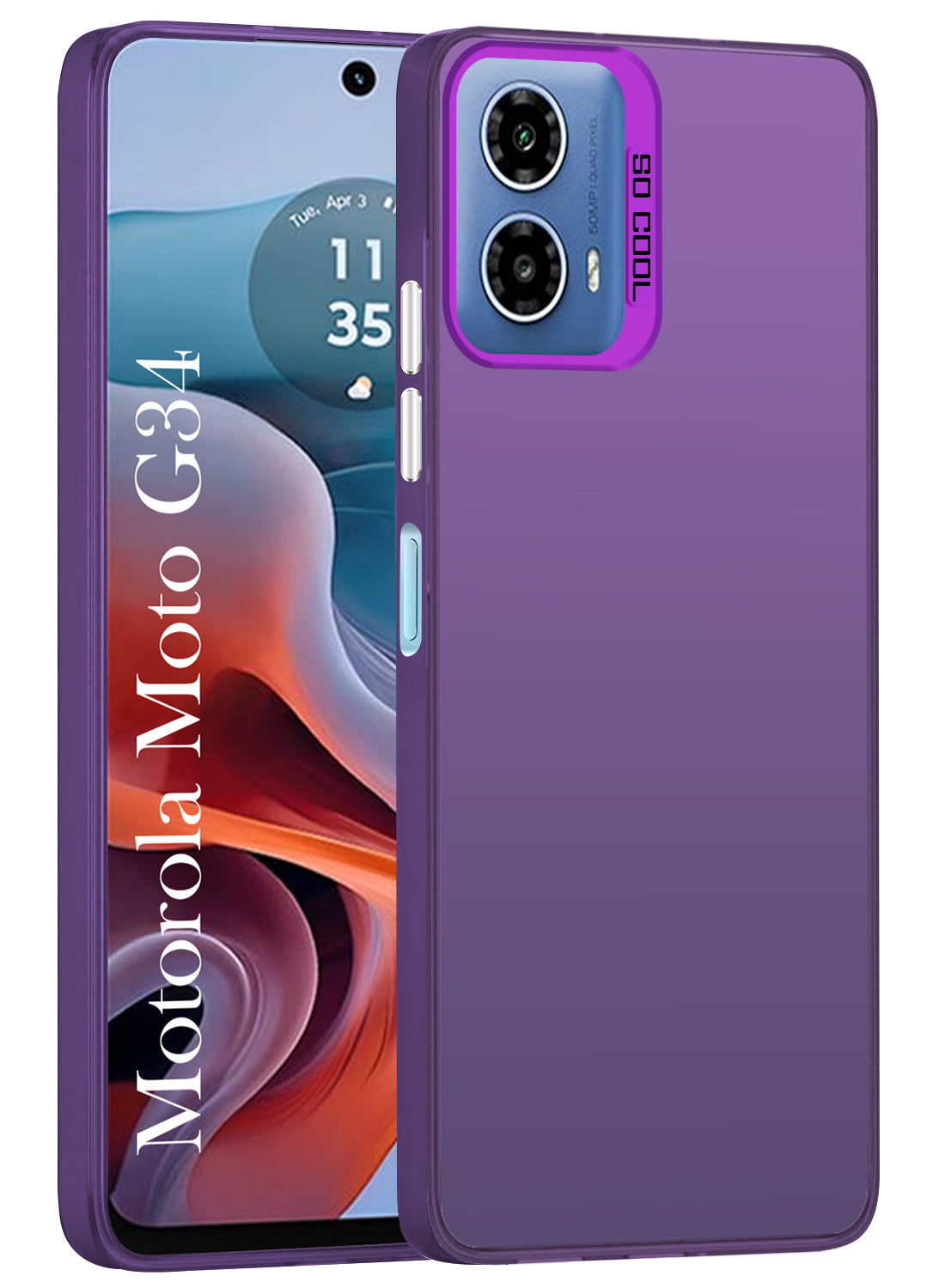 For Motorola Moto G34 5G Hard Back Cover Case (Velvet Touch | Professional Glossy Finish | Camera Protection Bump)