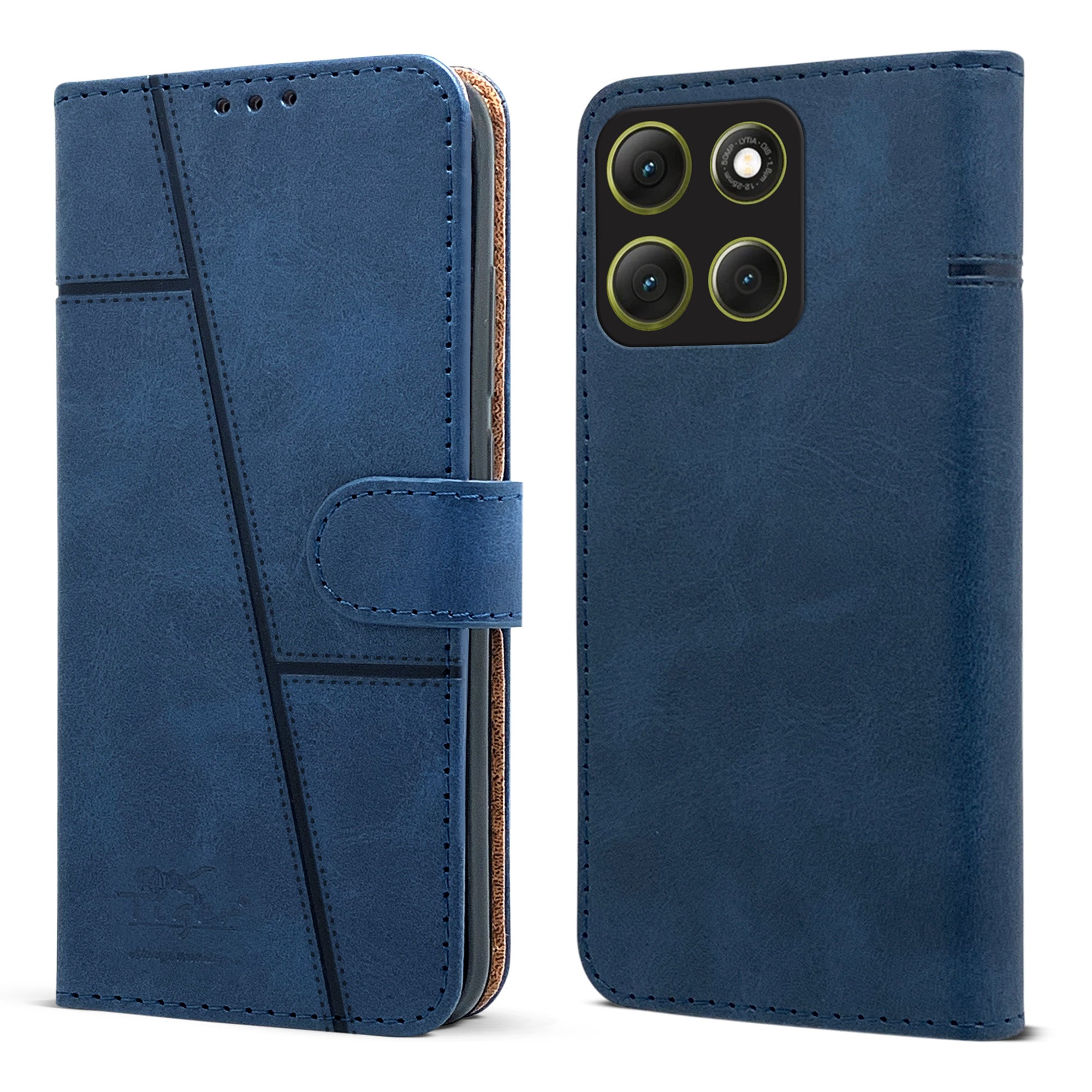 For Motorola Moto G86 Power Flip Cover Case ( Stitched Leather with Magnetic Closure)