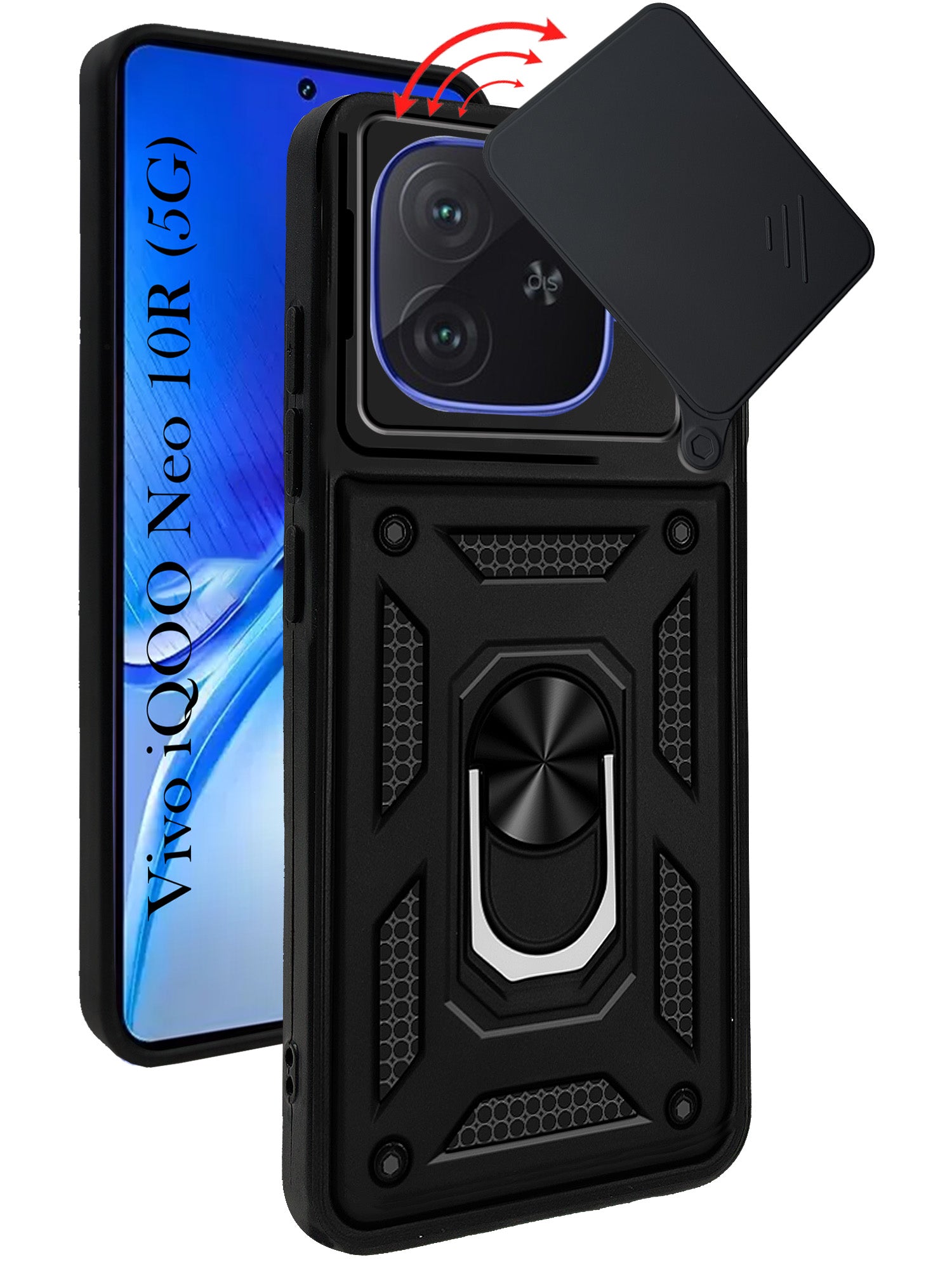 For Vivo iQOO Neo 10R Back Cover Case (Hybrid Dual Armor Polycarbonate)