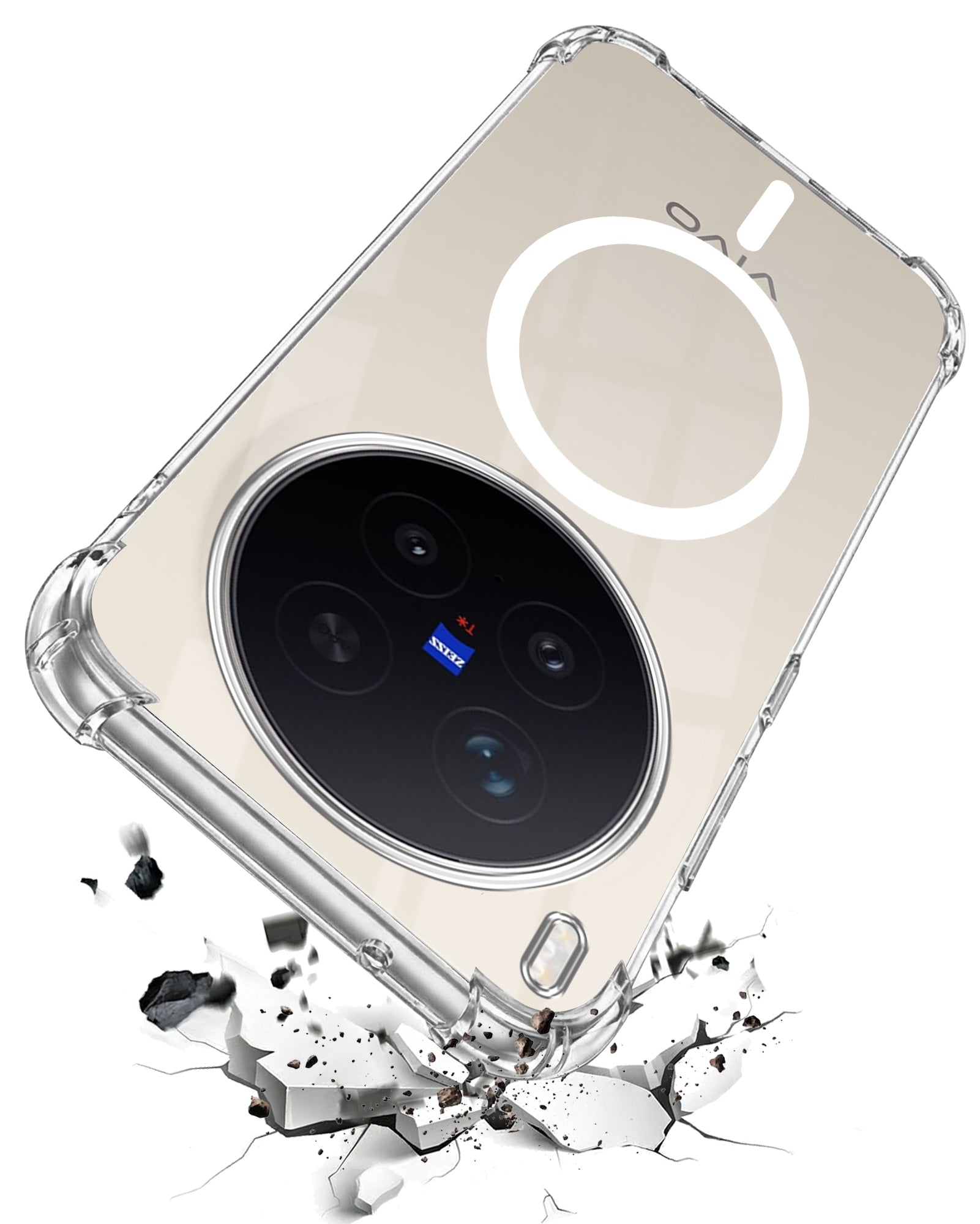 For Vivo X300 Pro Back Cover Shockproof Crystal-Clear (Magsafe Wireless Support | Drop & Camera Protection | Hard Polycarbonate)