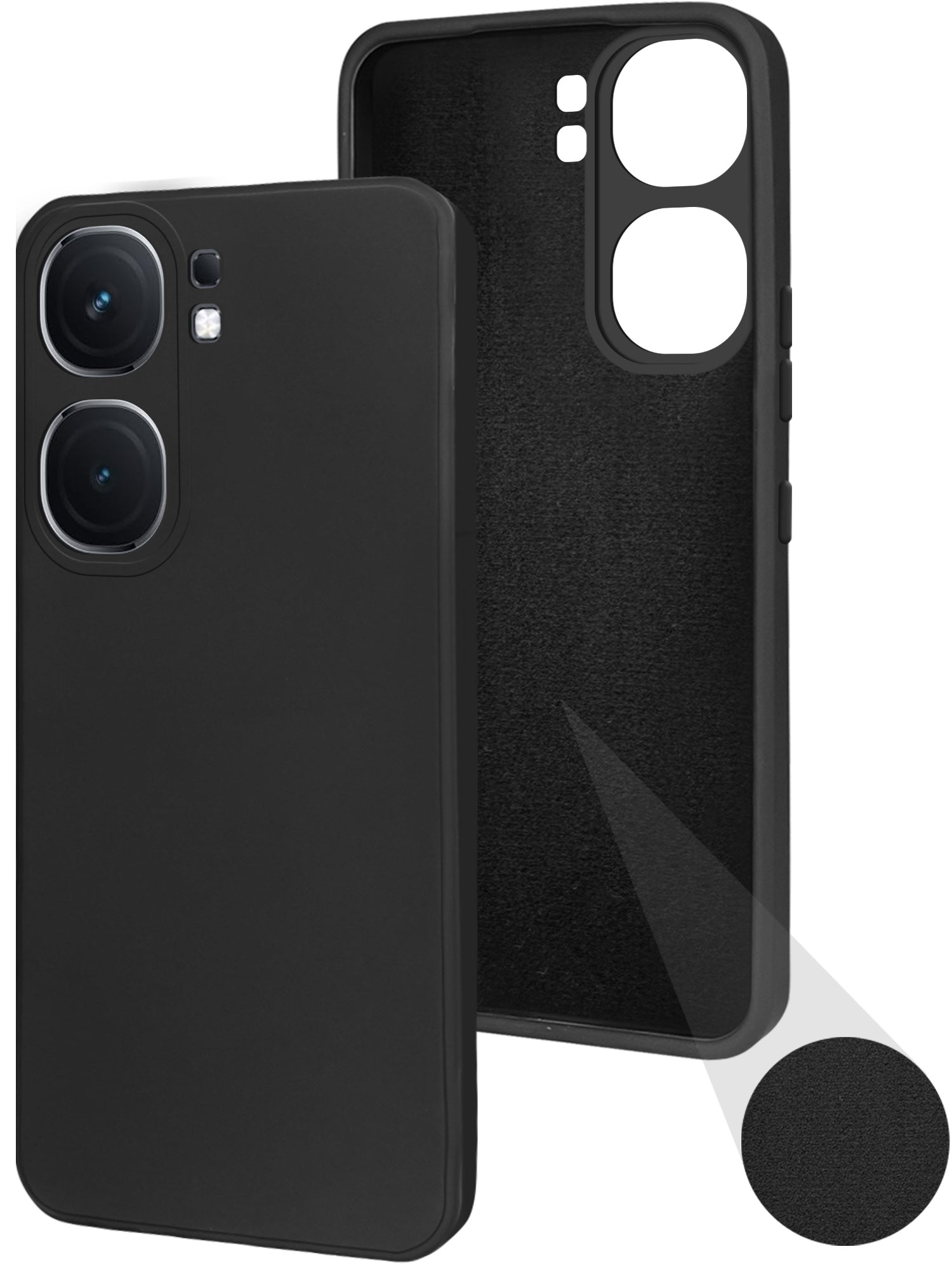 For Vivo IQOO Neo 9 Pro Back Cover Case (Matte Finish Silicone with Inside Fiber cloth)