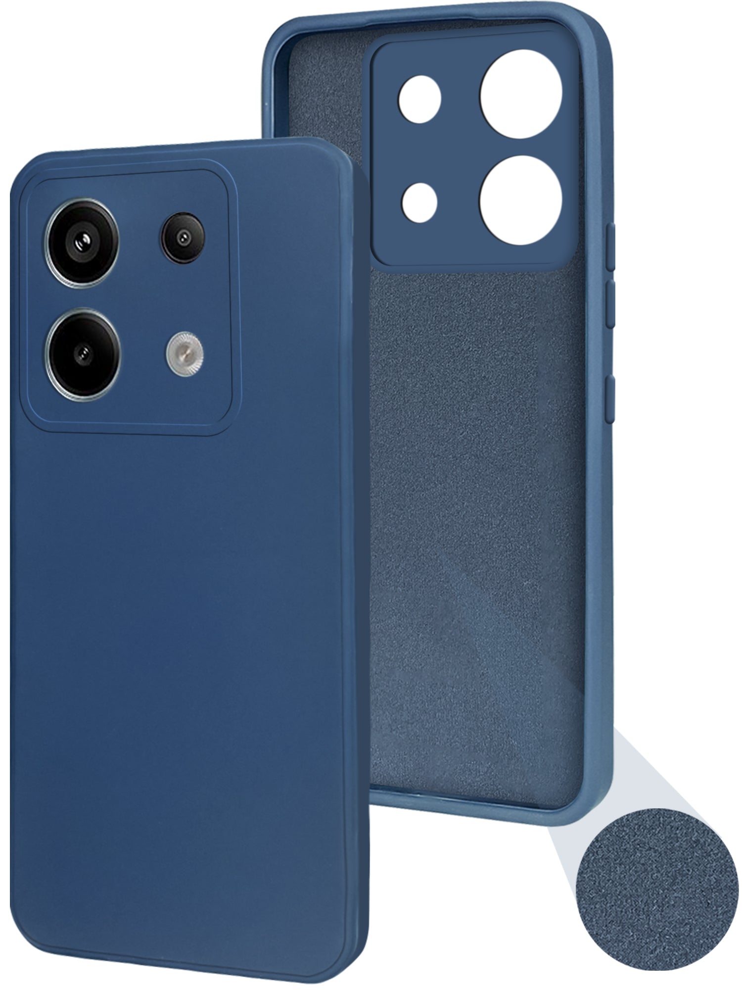 For Poco X6 5G Back Cover Case ( Matte Finish Silicone with Inside Fiber cloth)