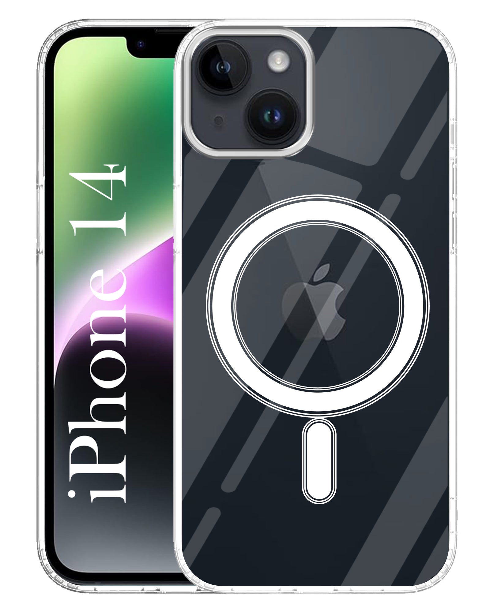For Apple iPhone 14 Back Cover Case ( MagSafe Compatible Wireless Charging | Hybrid Camera Bump Protection | Shockproof Polycarbonate Material)