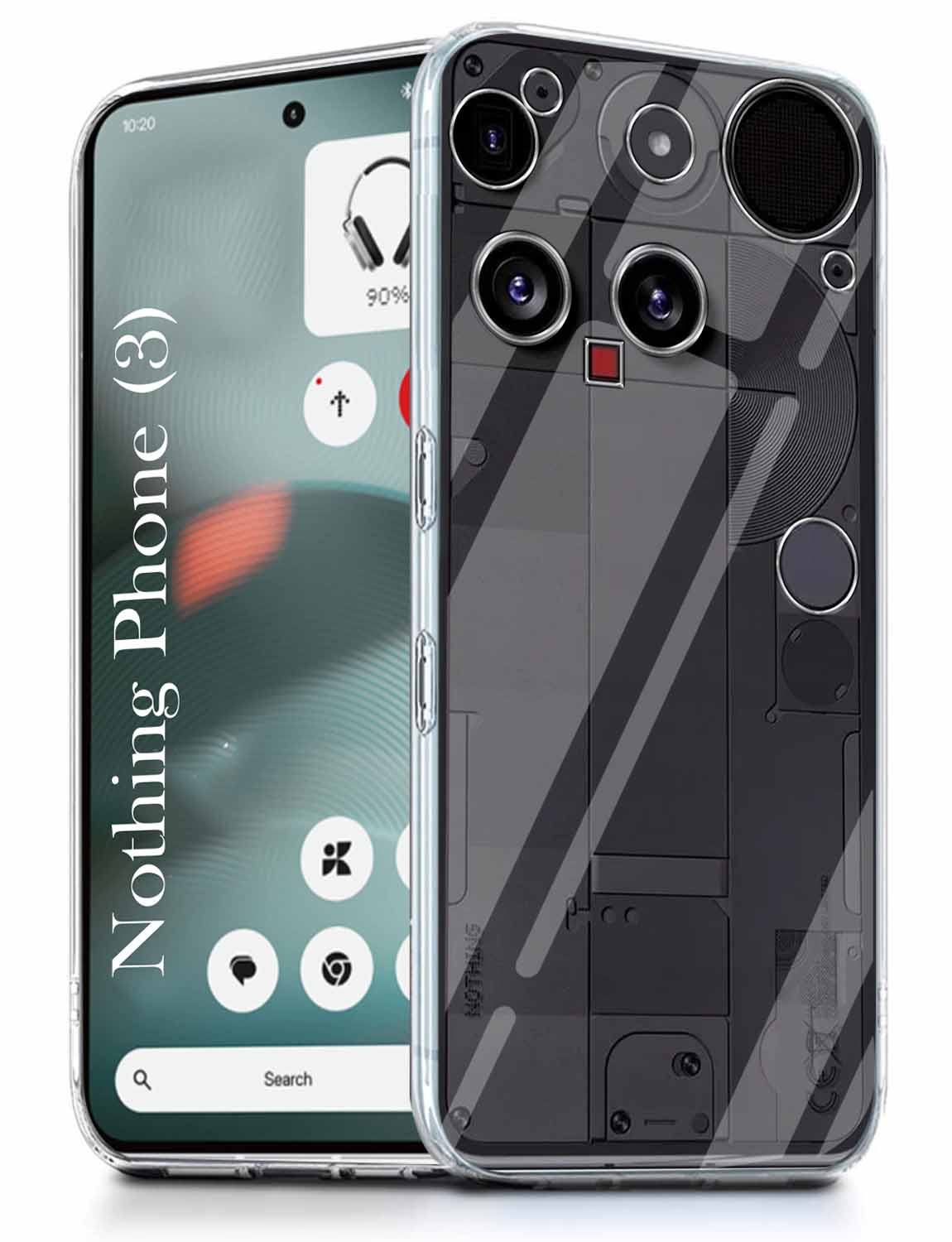 For Nothing Phone 3 Back Cover Case Silicone (Clear Shockproof Case with Camera Protection | Soft and Flexible | Transparent)