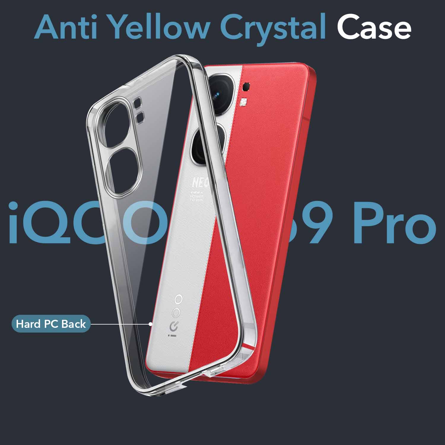 For Vivo iQOO Neo9 Pro Back Cover Case Lifetime Anti-Yellow Clear (Sleek Hard Crystal | Shockproof and Camera Protection)