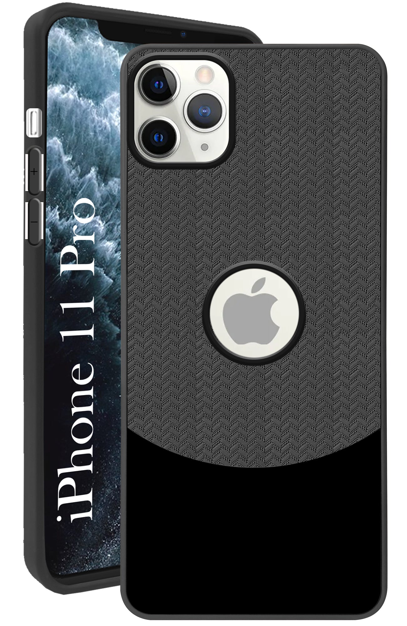 For Apple iPhone 11 Pro Back Cover Case (Elegant PU Leather Finish | Premium Minimalist Professional | Camera Protection Bump)