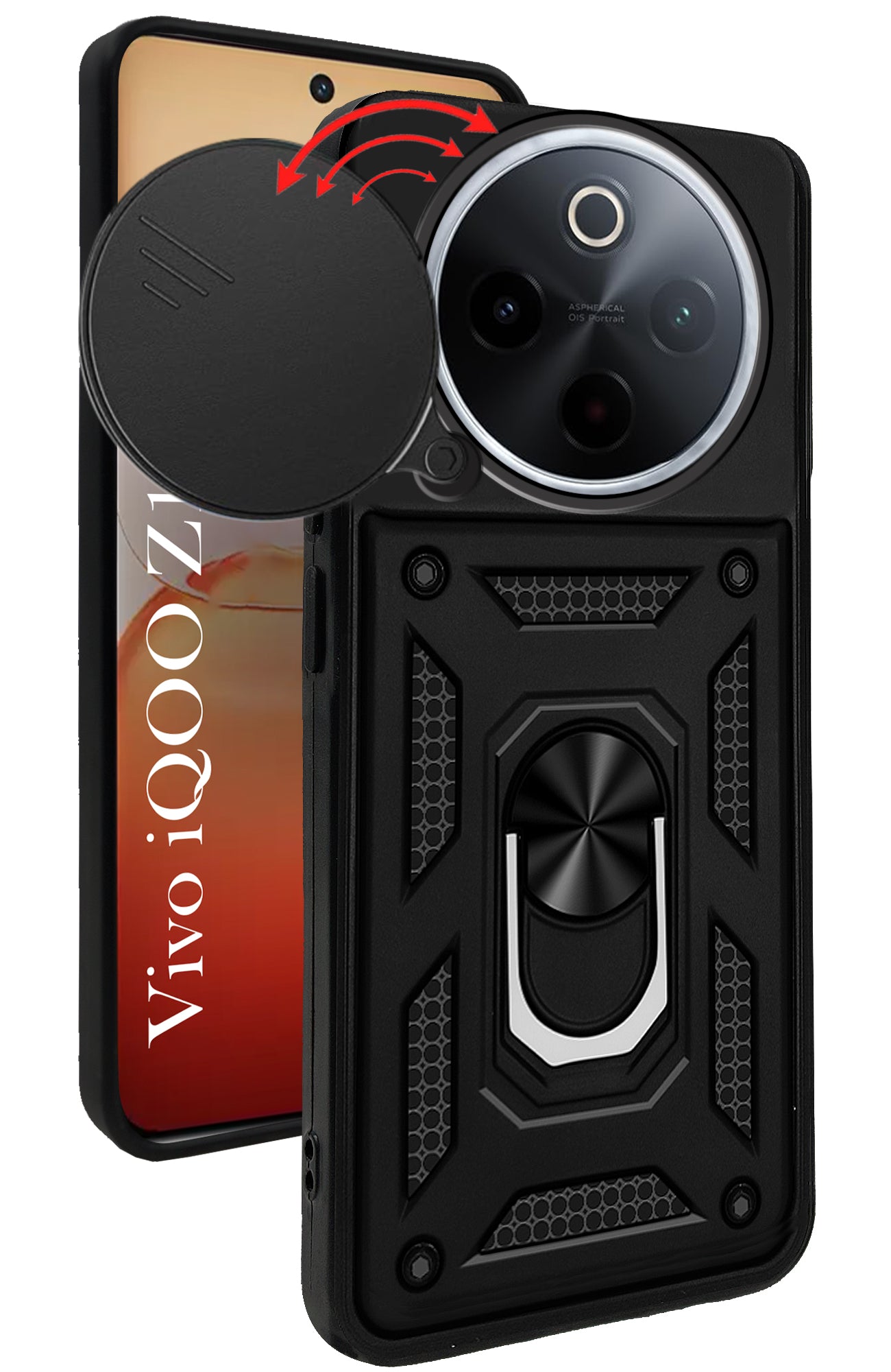 For Vivo iQOO Z10 Back Cover Case (Hybrid Dual Armor Polycarbonate)