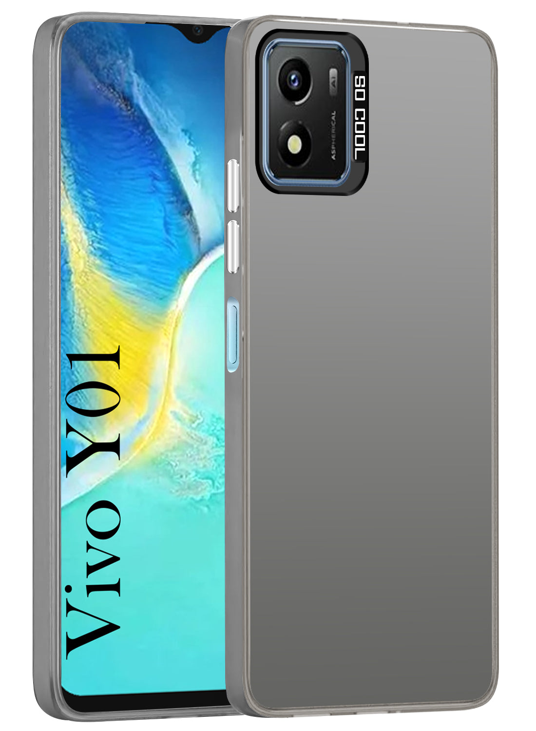 For Vivo Y01 Hard Back Cover Case (Velvet Touch | Professional Glossy Finish | Camera Protection Bump)