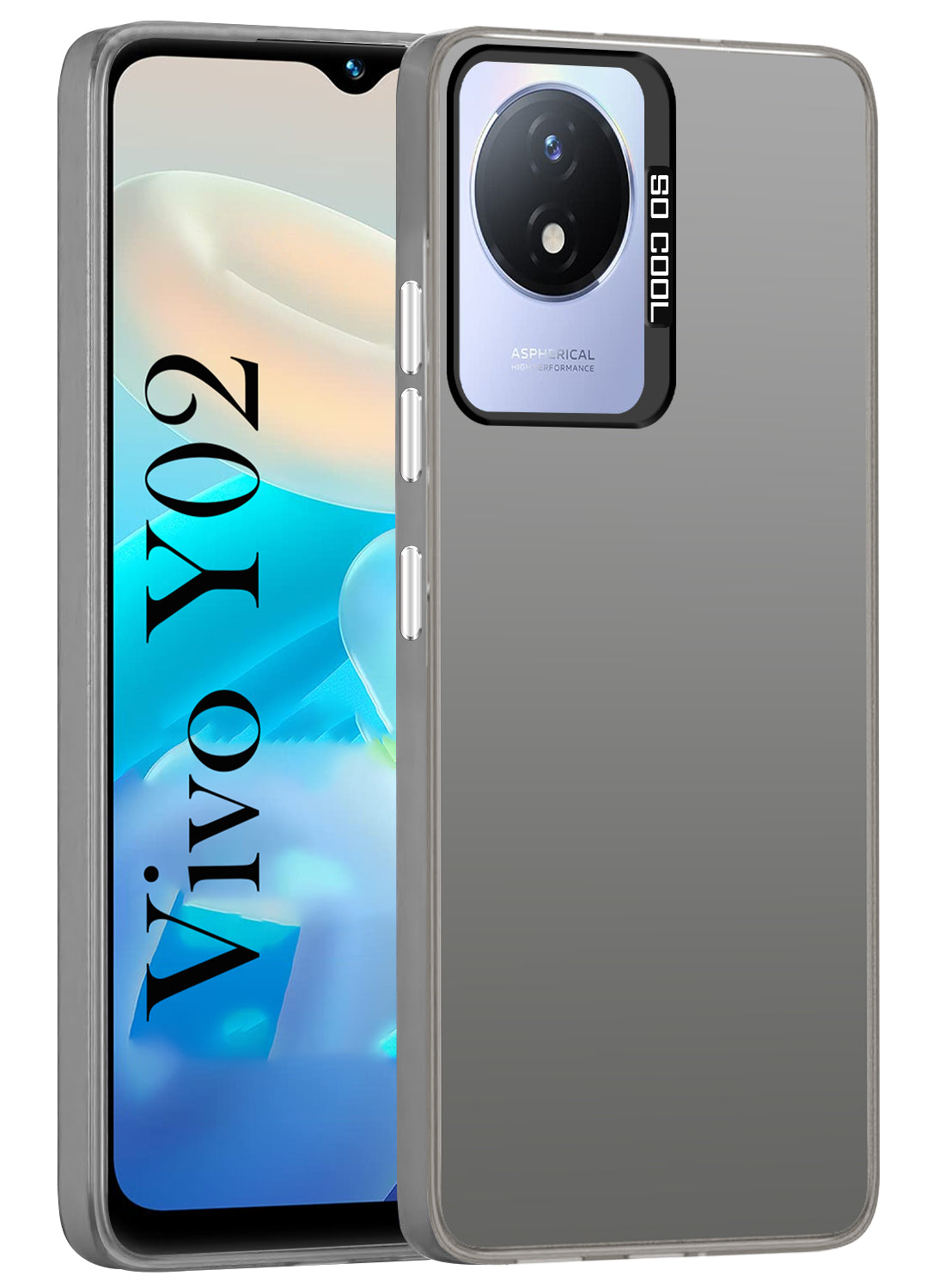 For Vivo Y02 Hard Back Cover Case (Velvet Touch | Professional Glossy Finish | Camera Protection Bump)