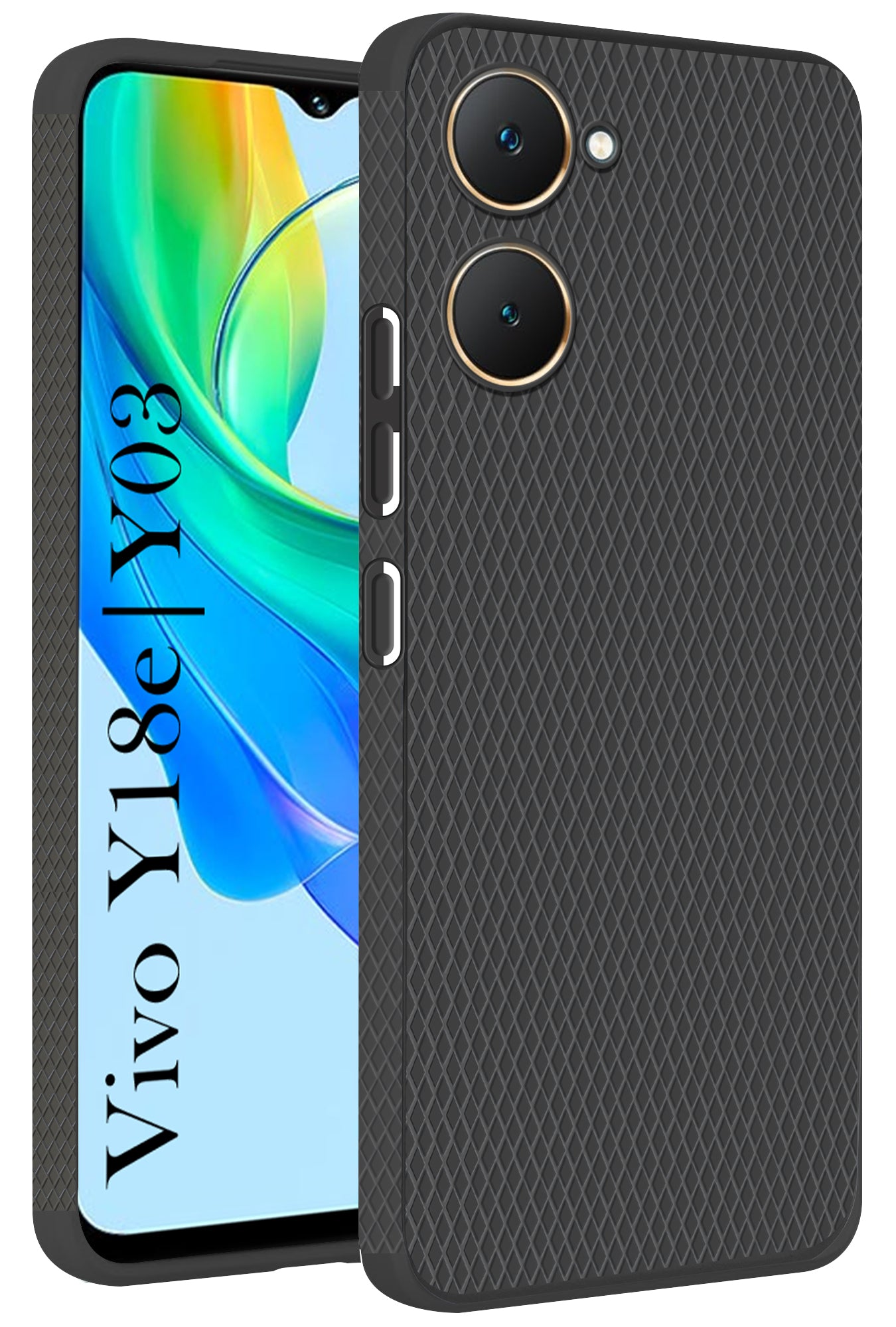For Vivo Y18e | Vivo Y03 | Vivo Y18i Back Cover Case (Liquid Silicone | Side Grip | Camera Protection)