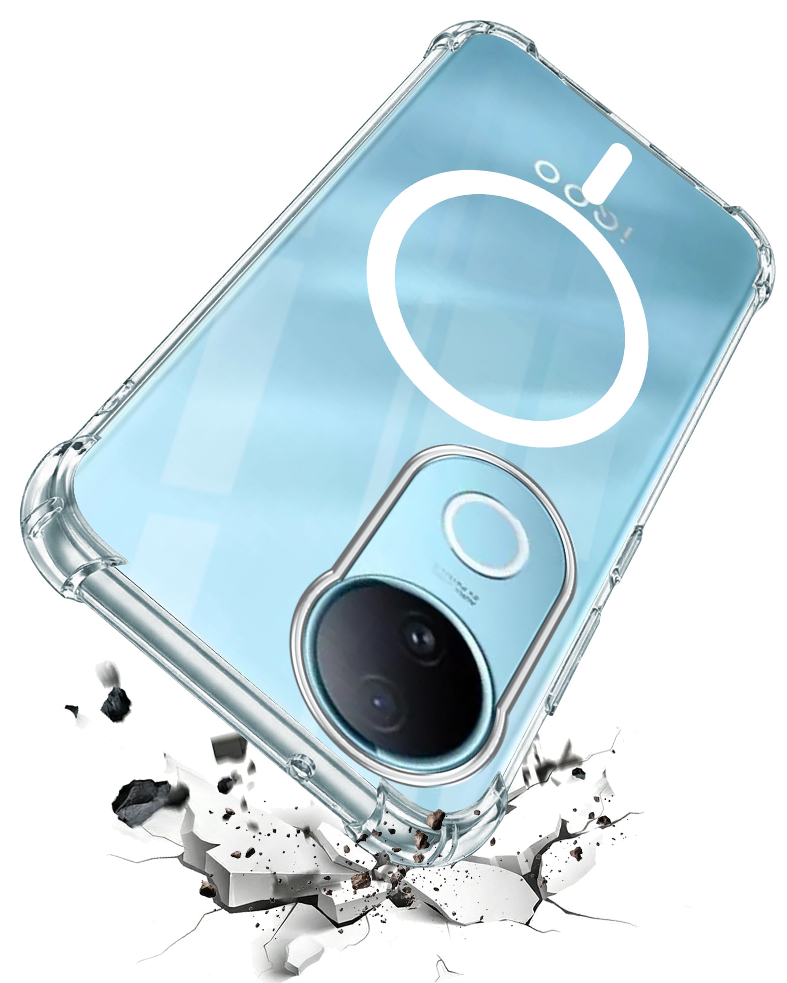 For Vivo iQOO Z10R Back Cover Shockproof Crystal-Clear (Magsafe Wireless Support | Drop & Camera Protection | Hard Polycarbonate)