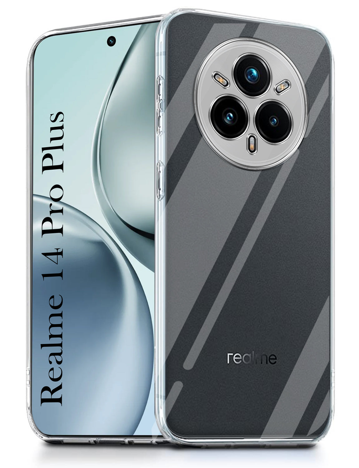For Realme 14 Pro Plus 5G Back Cover ( Silicone Clear Shockproof Case with Camera Protection | Soft and Flexible | Transparent)