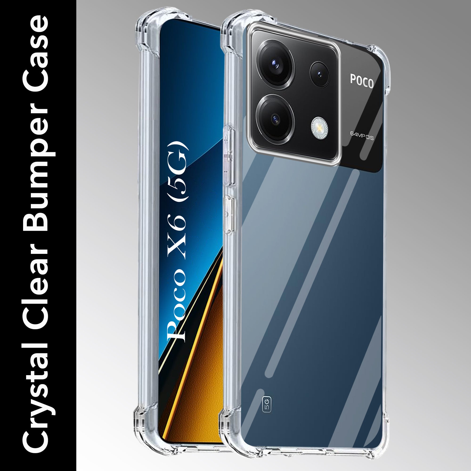 For Poco X6 5G Back Cover Shockproof Crystal-Clear (Drop & Camera Protection | Hard Polycarbonate)