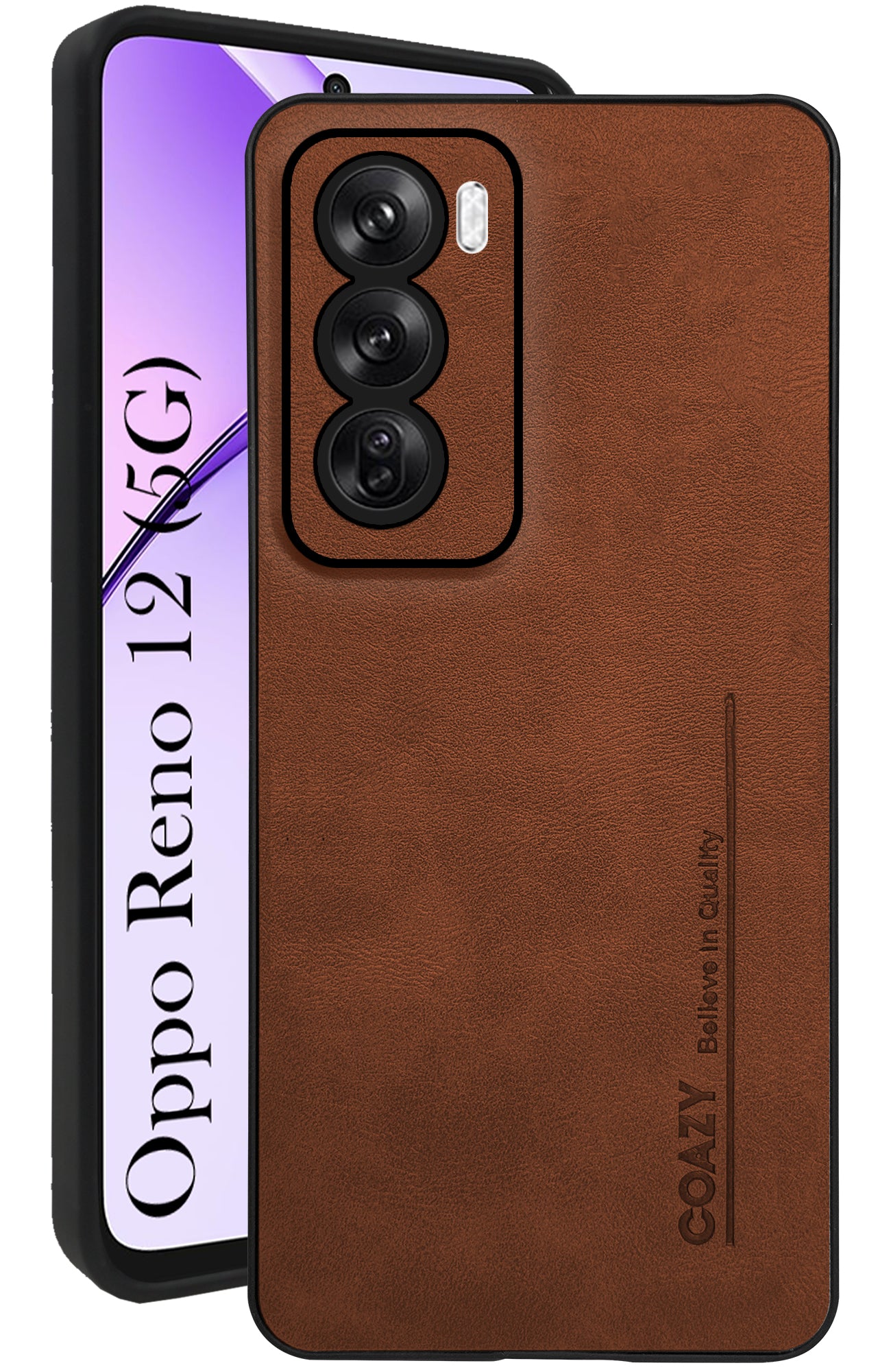 For Reno12 5G | Oppo Reno 12 5G Back Cover Case(Professional Vegan Leather | Camera Protection | Slim & Soft)