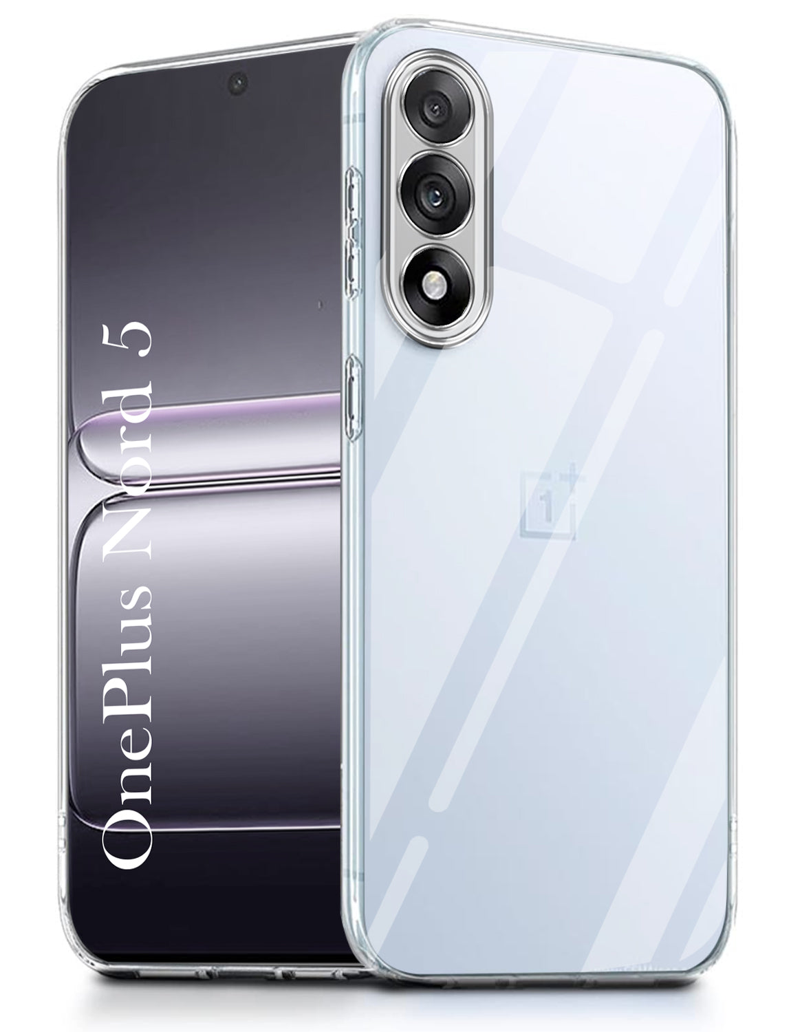 For Oneplus Nord 5 Back Cover ( Silicone Clear Shockproof Case with Camera Protection | Soft and Flexible | Transparent)