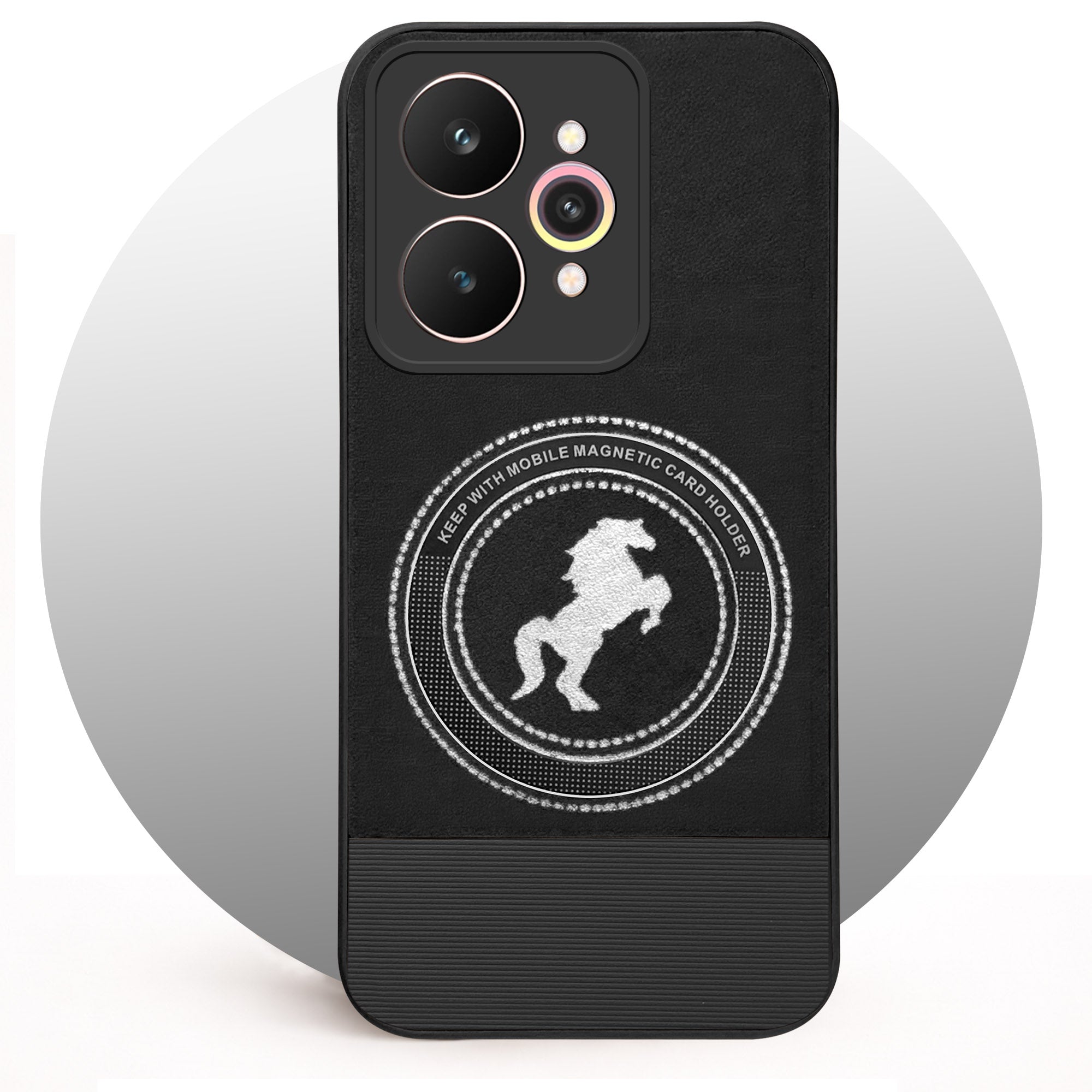 For Realme 15 Pro Back Cover Case PU Leather Finish (Professional Minimalist Texture | MagSafe Compatile | Camera Protection | Sleek Sober Formal)