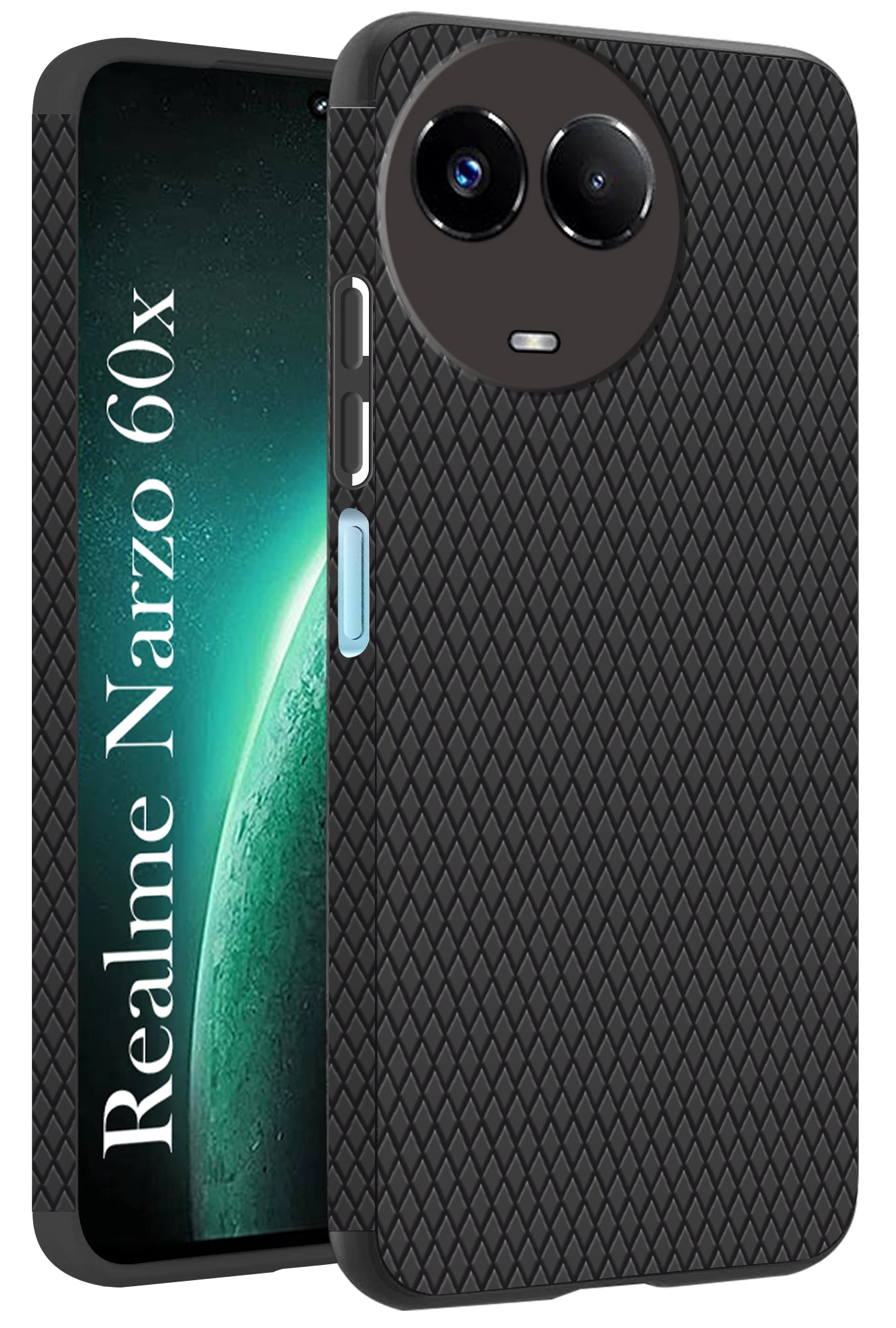 For Realme Narzo 60x Back Cover Case (Liquid Silicone | Side Grip | Camera Protection)