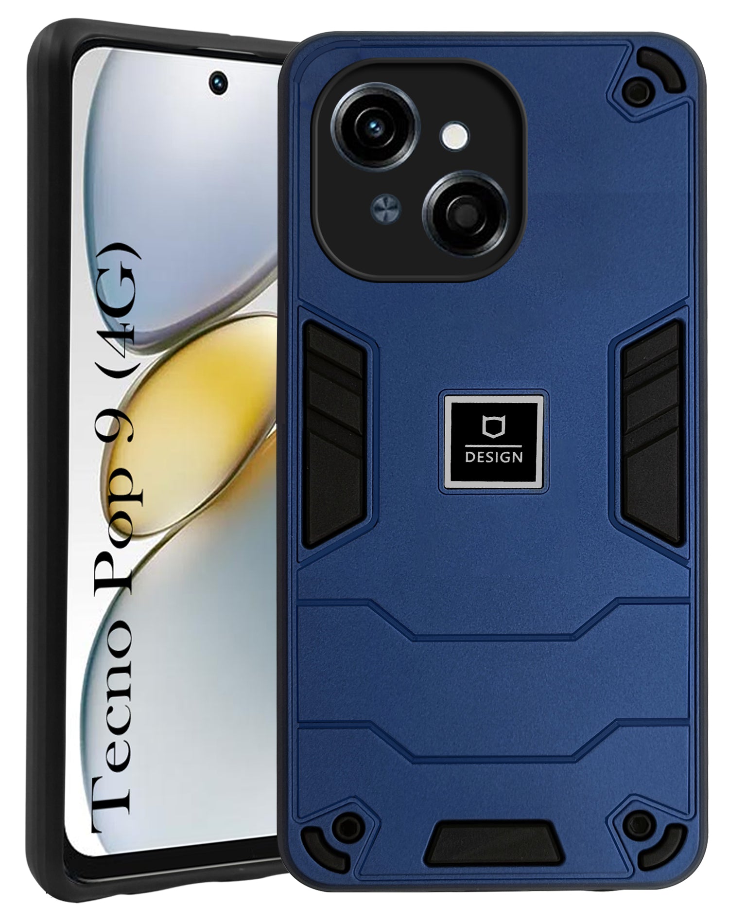 For Tecno Pop 9 4G Back Cover Case (Lightweight Hybrid Shockproof Polycarbonate)