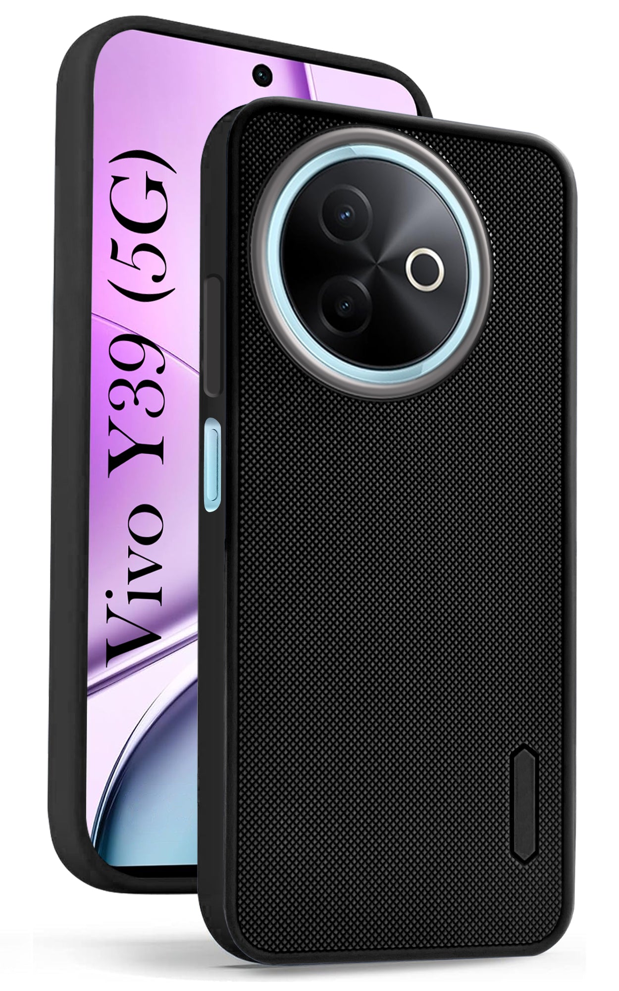 For Vivo Y39 Back Cover Case (Textured Grip Design | Micro-Fiber Cloth Inside | Slim and Light Weight | Soft Touch and Feel | Black)