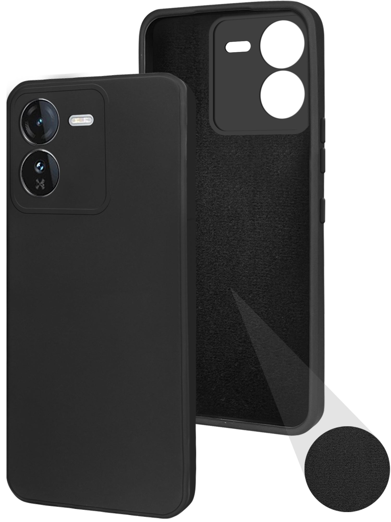 For Vivo IQOO Z9 5G Back Cover Case ( Matte Finish Silicone with Inside Fiber cloth)