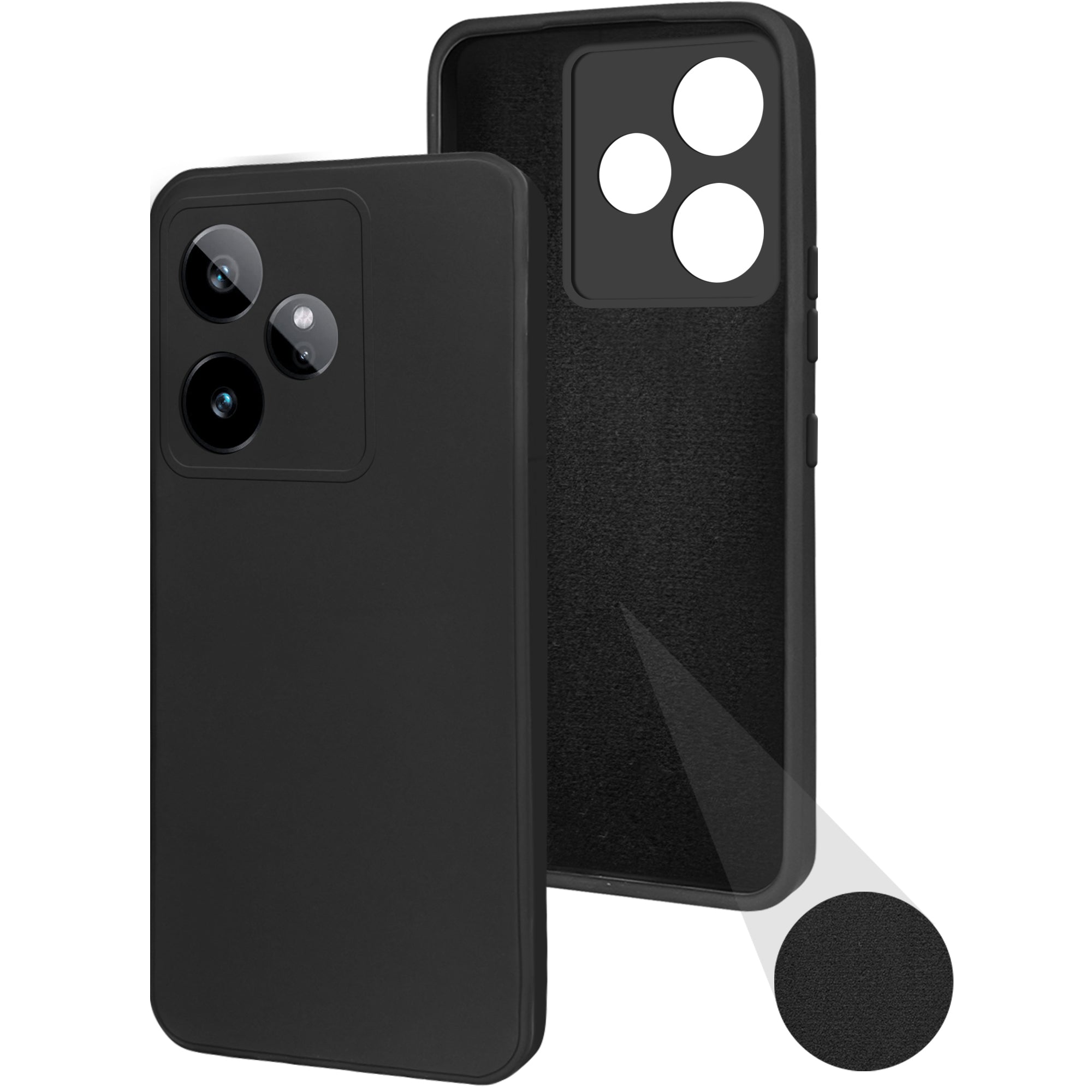 For Realme GT 7 Back Cover Case (Matte Finish Silicone with Inside Fiber cloth)