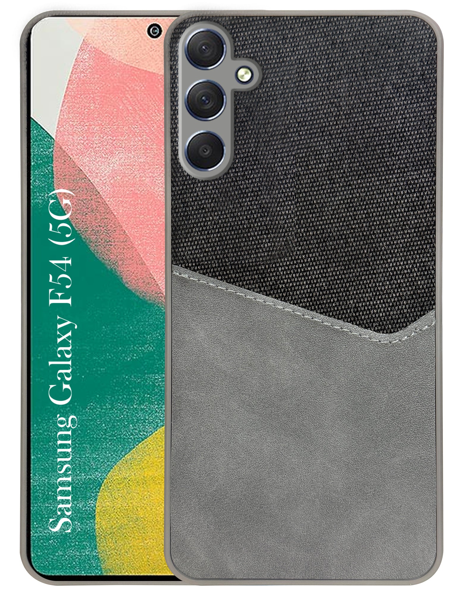 For Samsung Galaxy F54 5G Back Cover Case (Dual PU Leather Stitch | Professional Minimalist | Soft and Flexible)