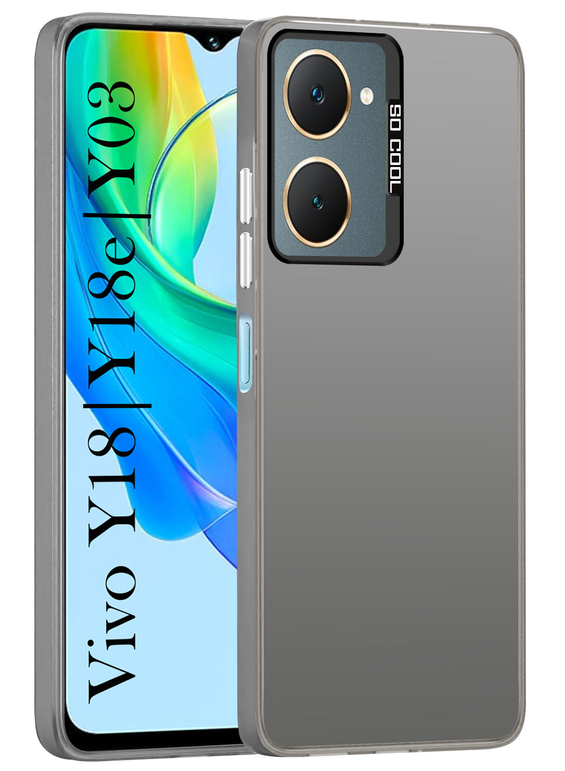 For Vivo Y18 | Y18e | Y03 | Y18i | Y18t Hard Back Cover Case (Velvet Touch | Professional Glossy Finish | Camera Protection Bump)