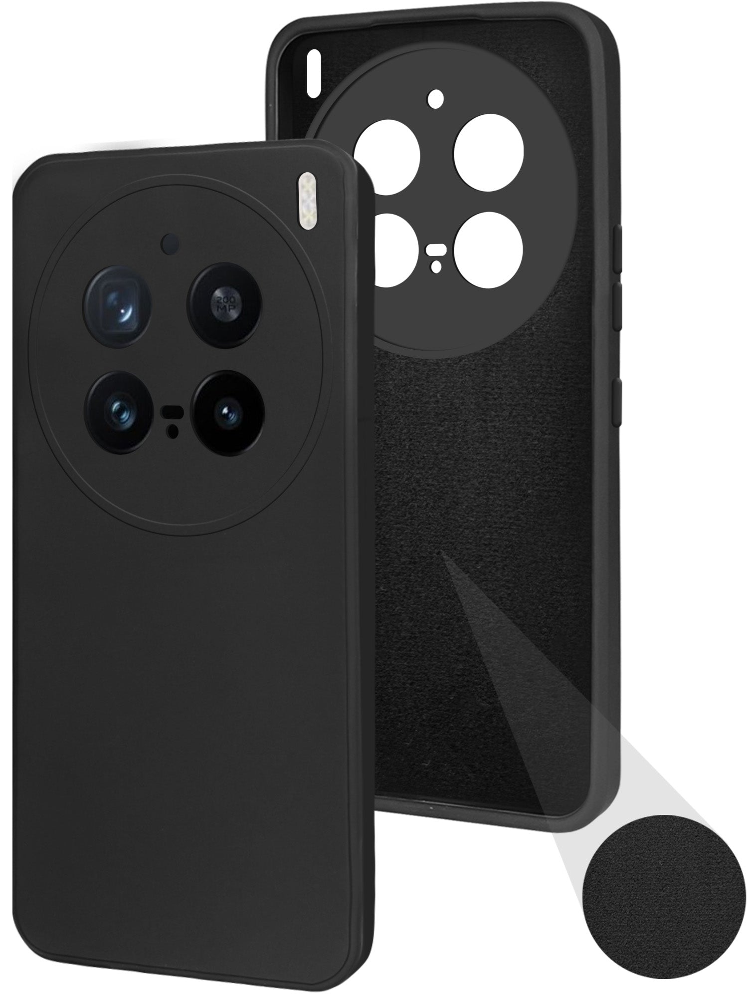 For Vivo X200 Pro 5G Back Cover Case (Matte Finish Silicone with Inside Fiber Cloth)