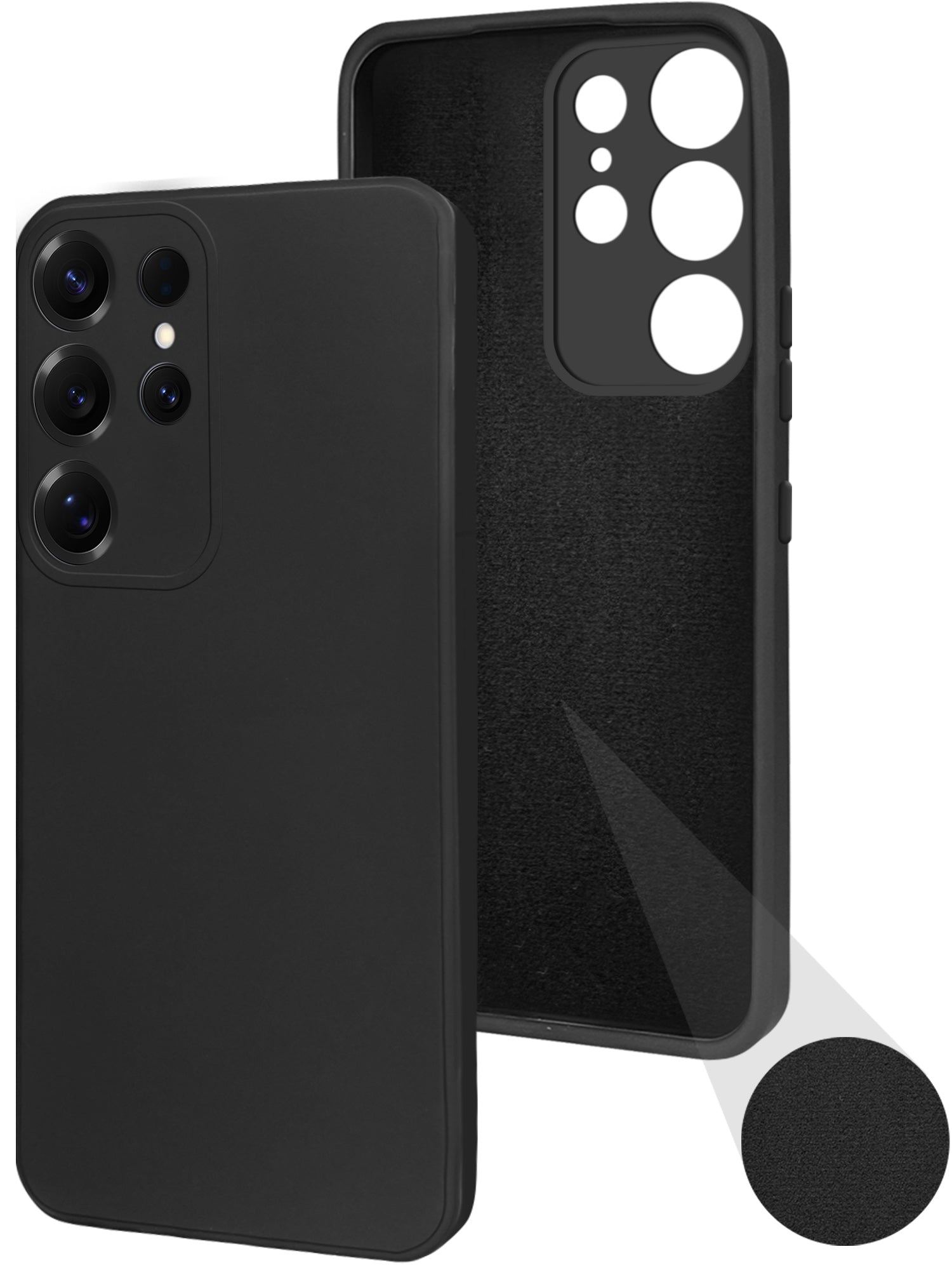 For Samsung Galaxy S25 Ultra Back Cover Case ( Matte Finish Silicone with Inside Fiber cloth)