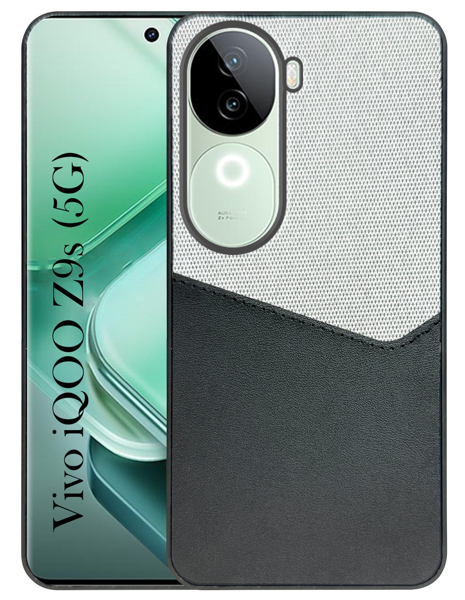 For Vivo iQOO Z9s Back Cover Case (Dual PU Leather Stitch | Professional Minimalist | Soft and Flexible)