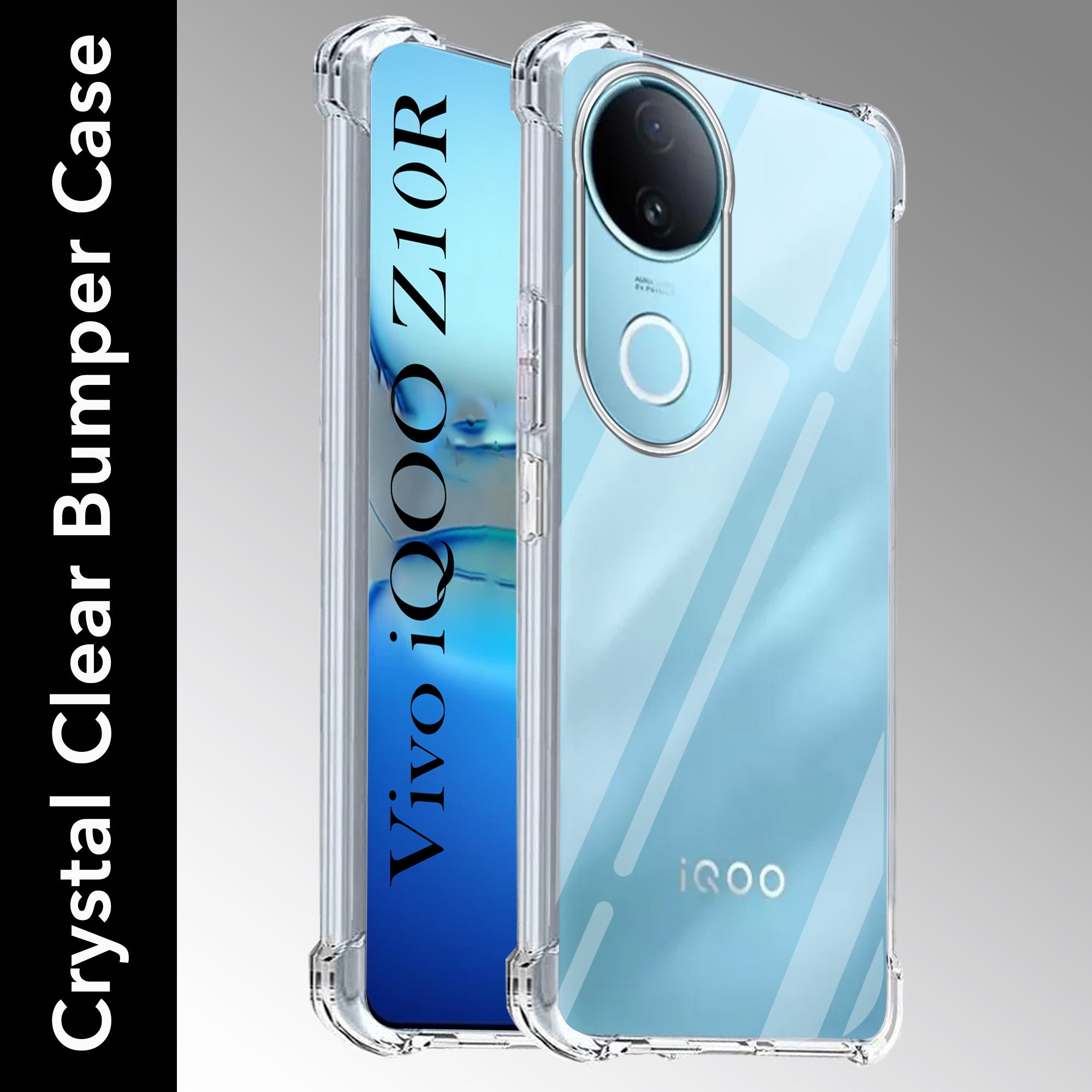 For Vivo iQOO Z10R Shockproof Crystal-Clear Back Cover (Drop & Camera Protection | Hard Polycarbonate)