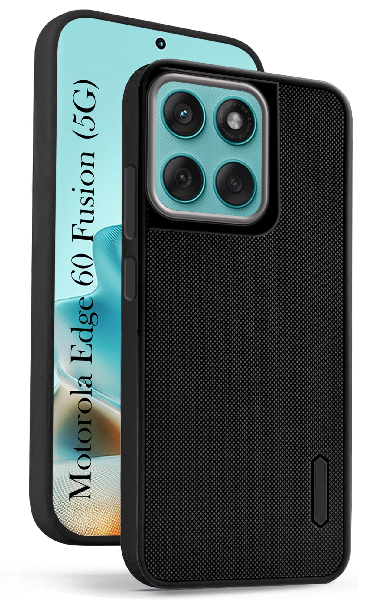 For Motorola Moto Edge 60 Fusion Back Cover Case (Textured Grip Design | Micro-Fiber Cloth Inside | Slim and Light Weight | Soft Touch and Feel | Black)