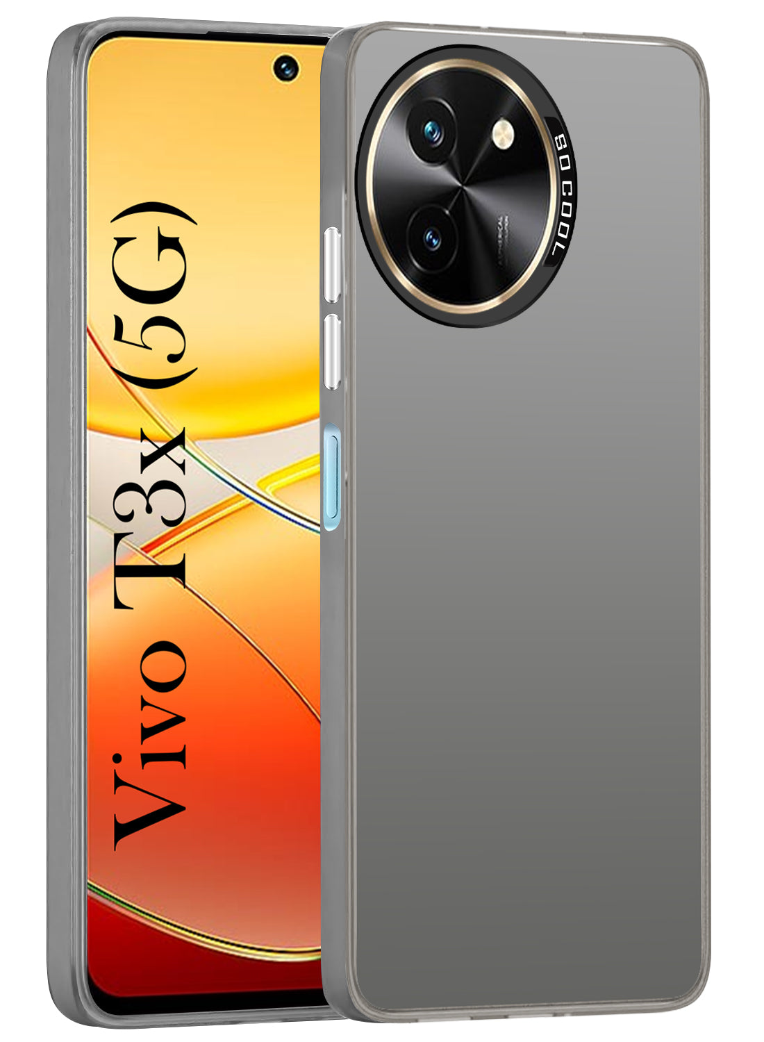 For Vivo T3x 5G Hard Back Cover Case (Velvet Touch | Professional Glossy Finish | Camera Protection Bump)