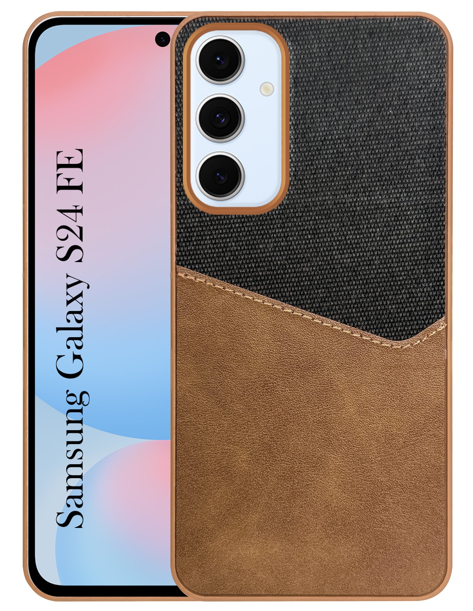For Samsung Galaxy S24 FE Back Cover Case (Dual PU Leather Stitch | Professional Minimalist | Soft and Flexible)