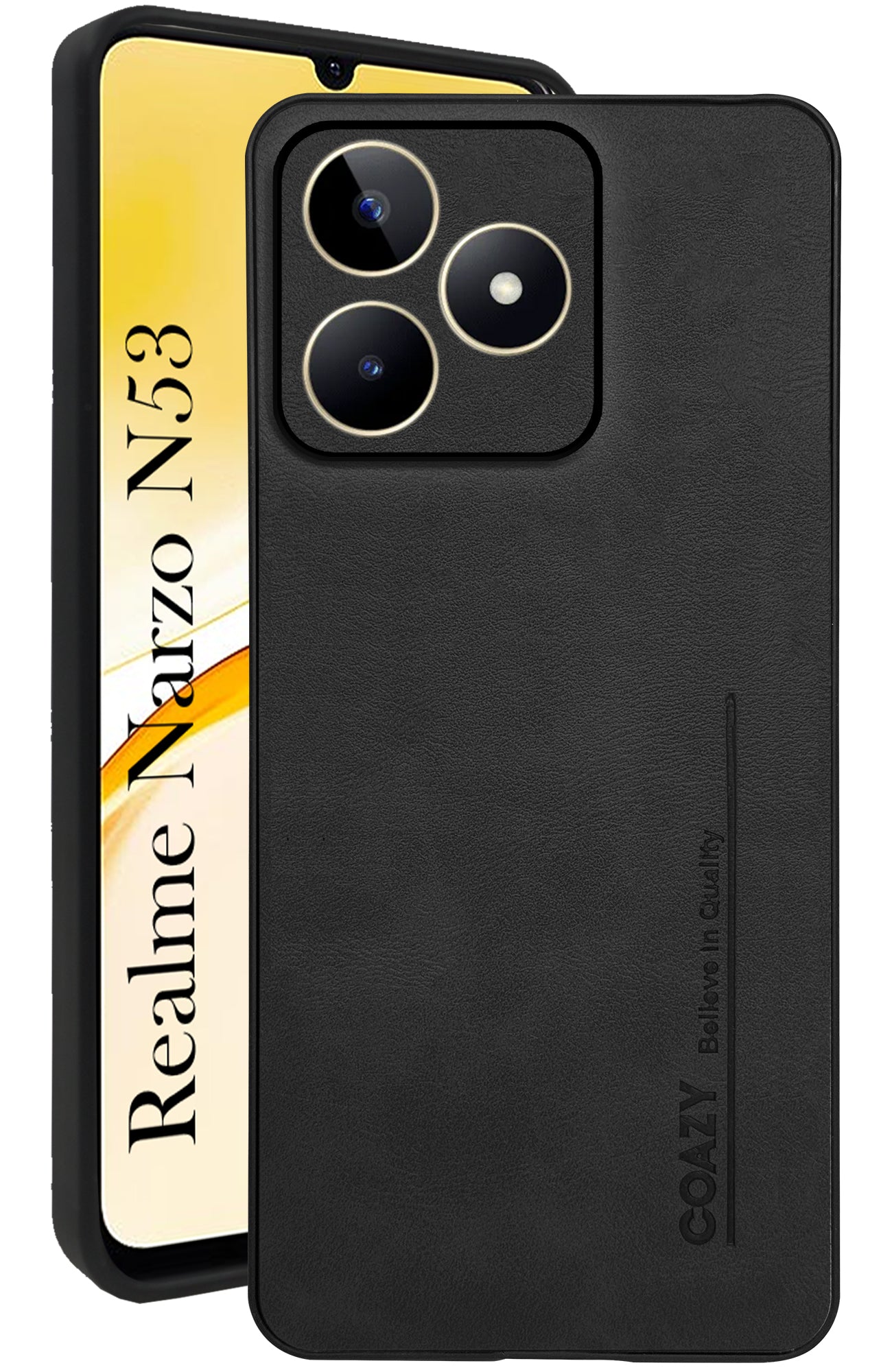 For Realme Narzo N53 Back Cover Case (Professional Vegan Leather | Camera Protection | Slim & Soft)