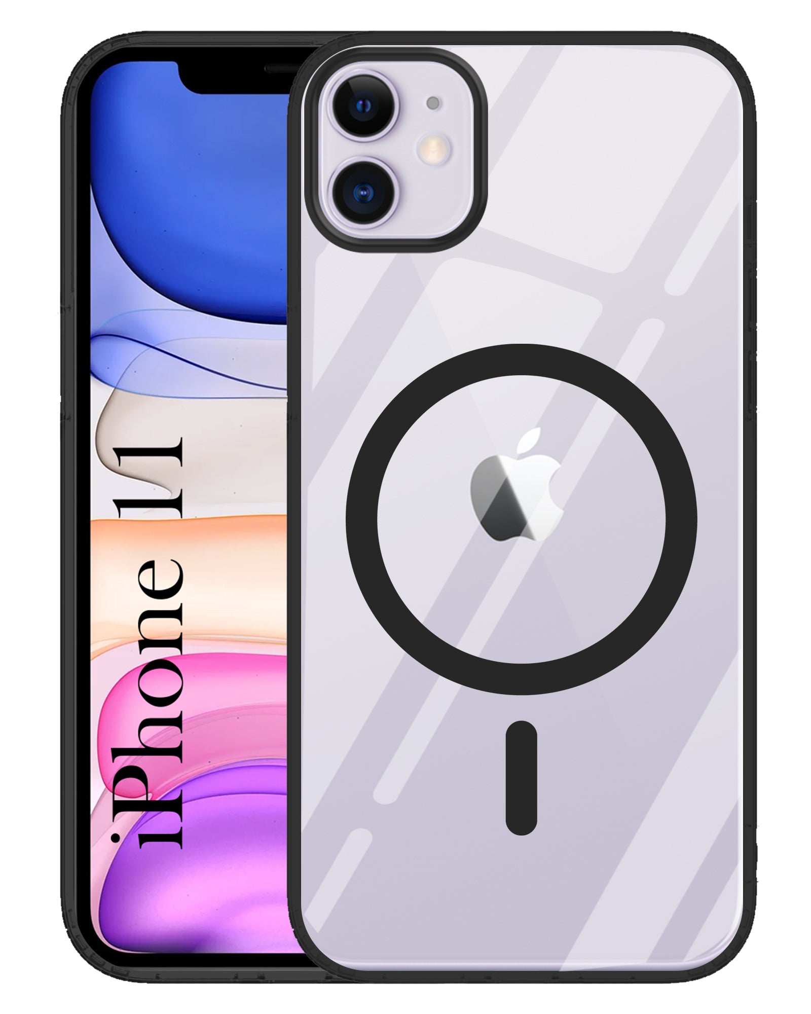 For Apple iPhone 11 Back Cover Case ( Black MagSafe Compatible Wireless Charging | Hybrid Camera Bump Protection | Shockproof Polycarbonate Material