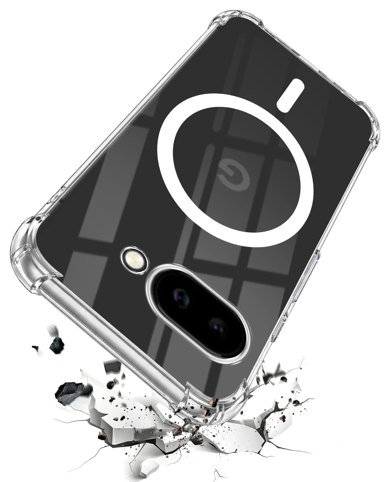 For Google Pixel 9A Back Cover Shockproof Crystal-Clear (Magsafe Wireless Support | Drop & Camera Protection | Hard Polycarbonate)