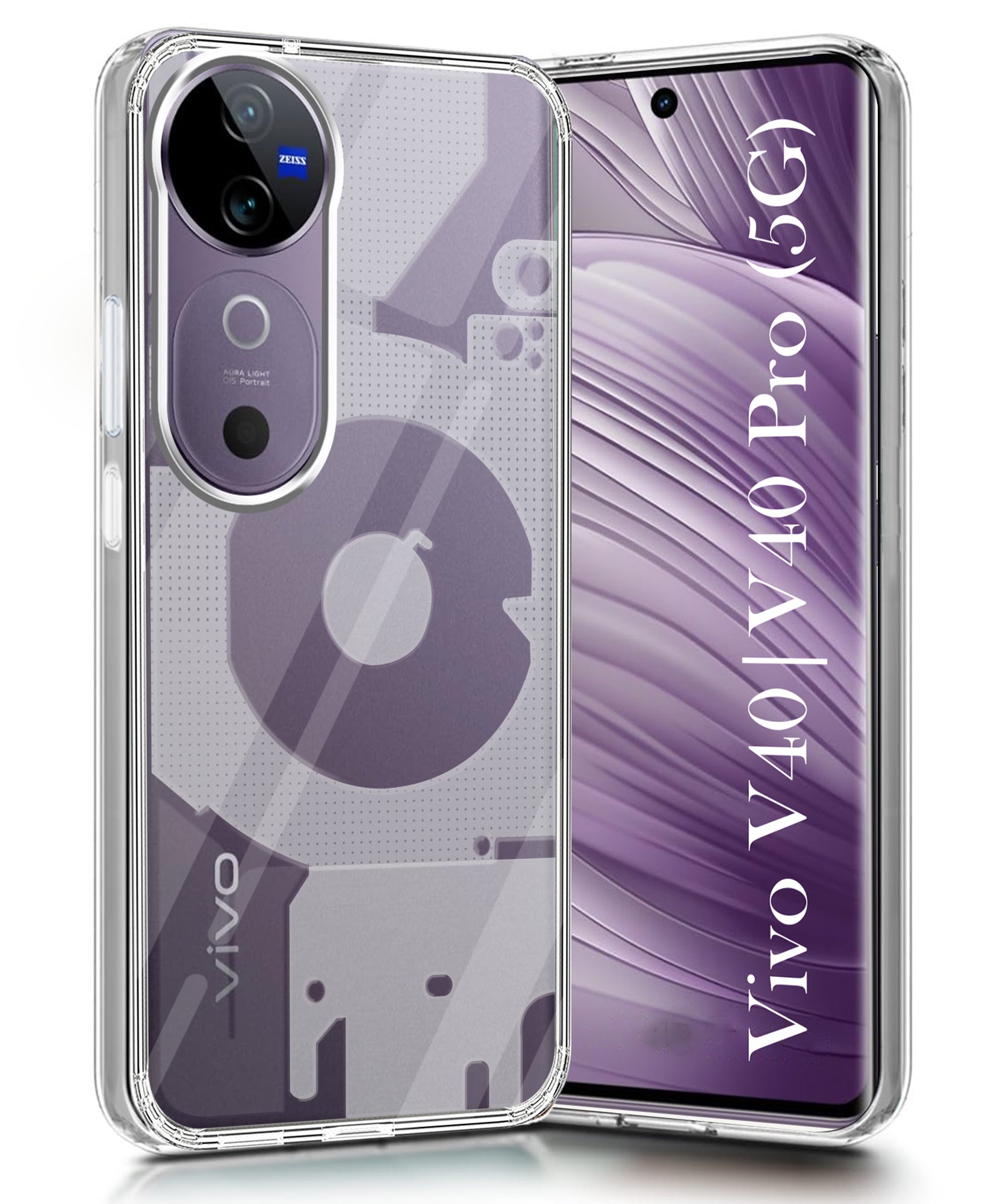 For Vivo V40 | Vivo V40 Pro 5G Back Cover (Silicone Matte Shockproof Case with Camera Protection | Soft and Flexible | Transparent)