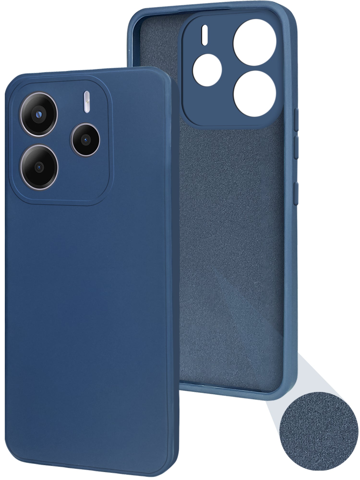 For Redmi Note 14 5G Back Cover Case ( Matte Finish Silicone with Inside Fiber cloth)