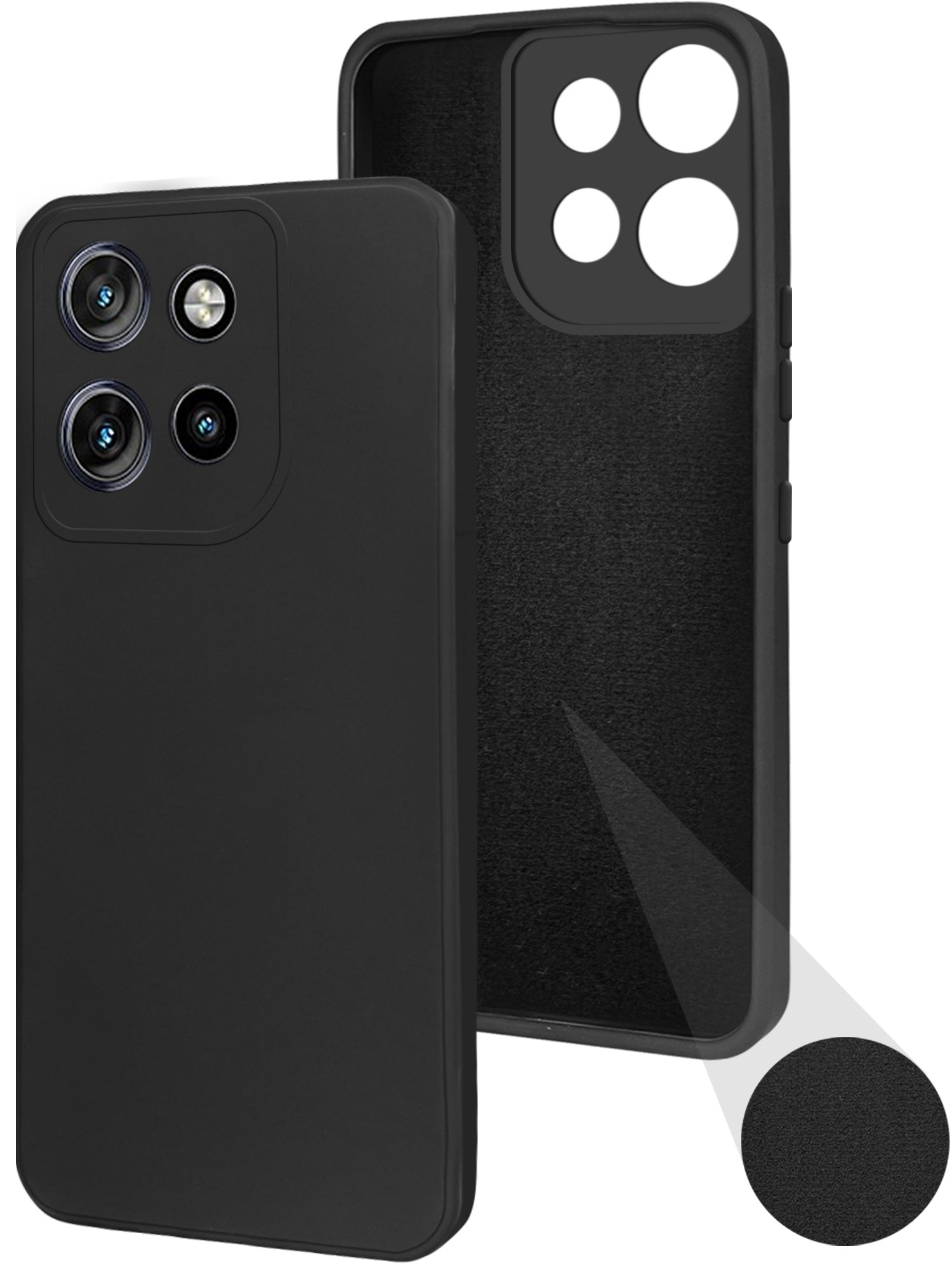 For Motorola Moto Edge 50 Neo Back Cover Case ( Matte Finish Silicone with Inside Fiber cloth)