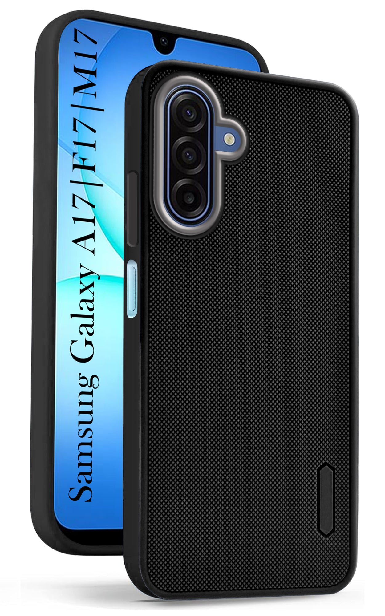 For Samsung Galaxy A17 5G | Samsung Galaxy F17 | Samsung Galaxy M17 Back Cover Case (Textured Grip Design | Micro-Fiber Cloth Inside | Slim and Light Weight | Soft Touch and Feel | Black)