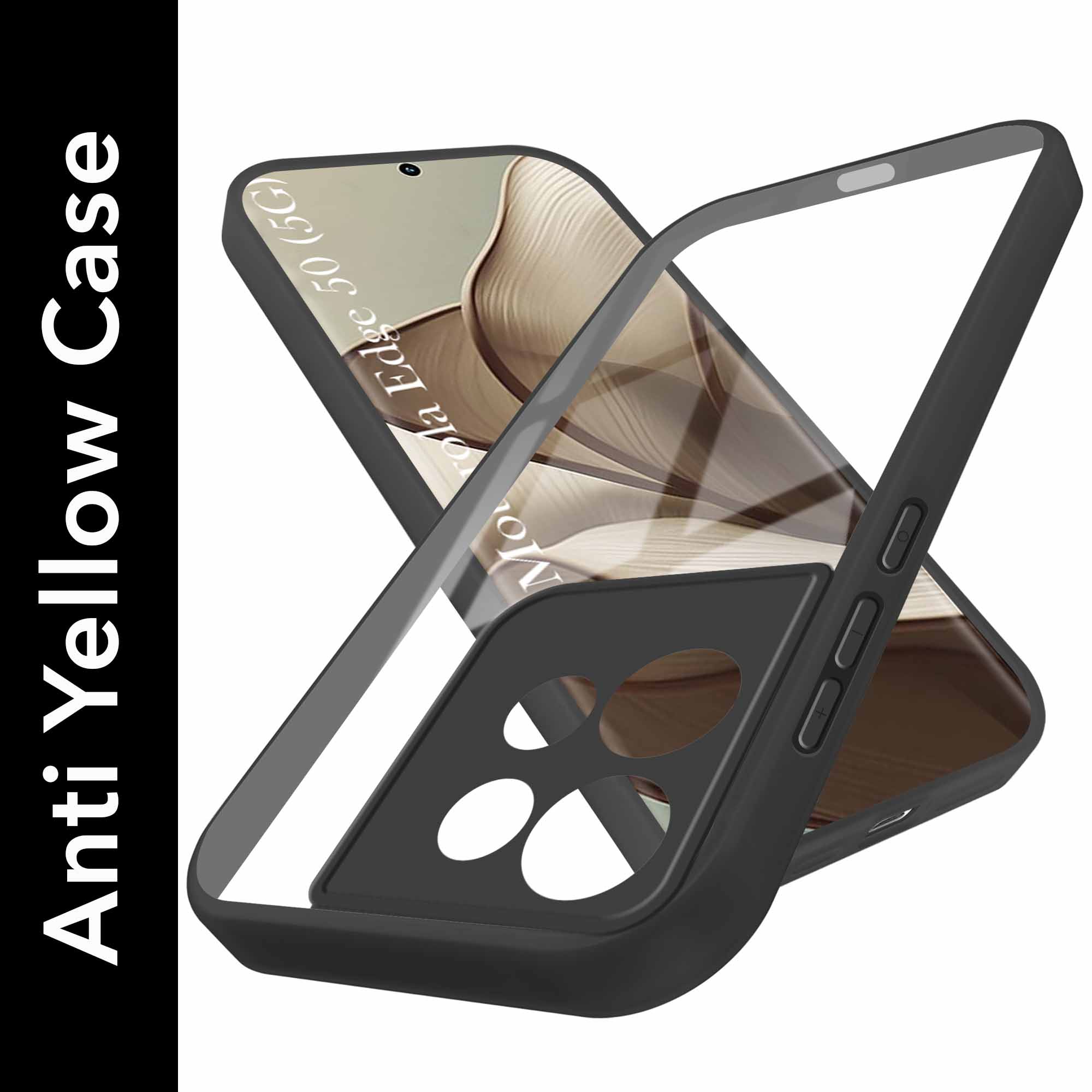 For Motorola Moto Edge 50 5G Back Cover Case (Lifetime Anti Yellow | Anti Scratch | Crystal Clear Shockproof)