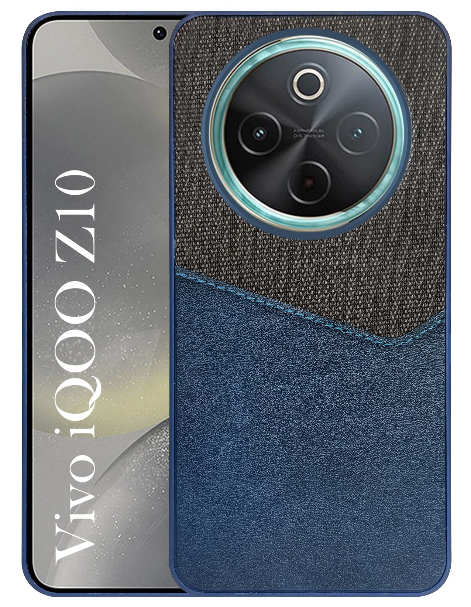 For Vivo iQOO Z10 Back Cover Case (Dual PU Leather Stitch | Professional Minimalist | Soft and Flexible)