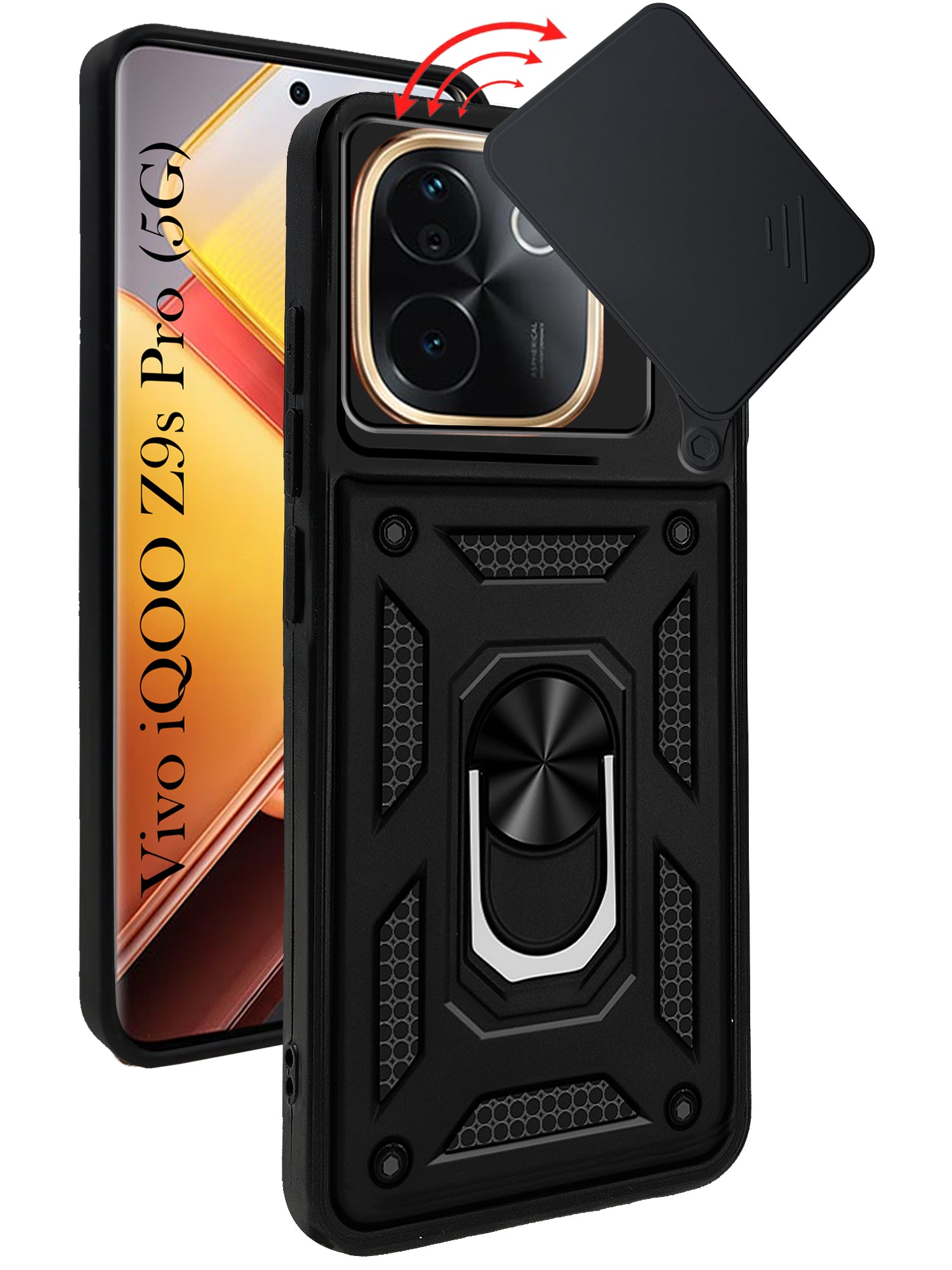 For vivo iQOO Z9s Pro Back Cover Case (Hybrid Dual Armor Polycarbonate)