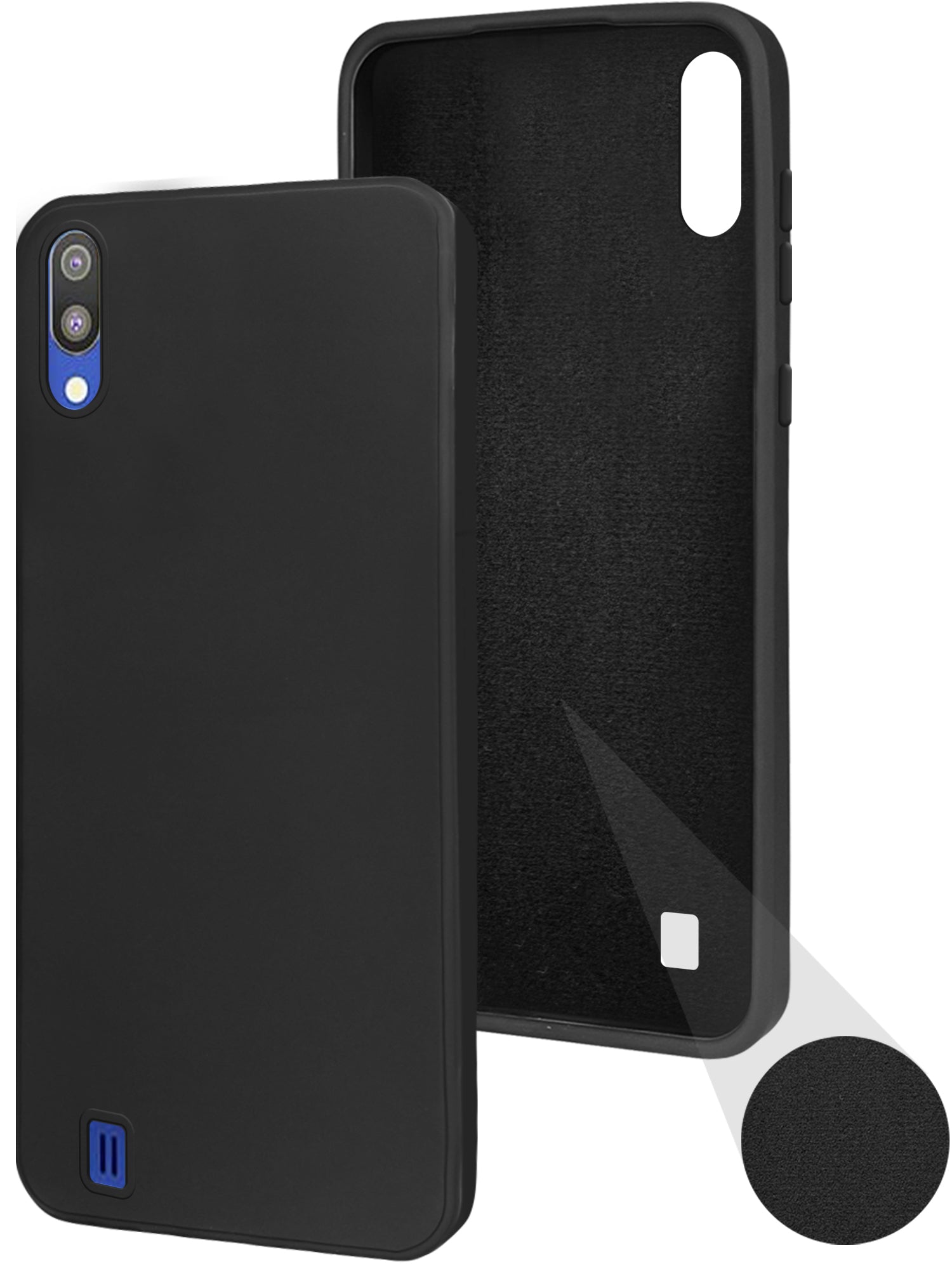 Back Cover Case For Samsung Galaxy M10 Back Cover Case ( Matte Finish Silicone with Inside Fiber cloth)