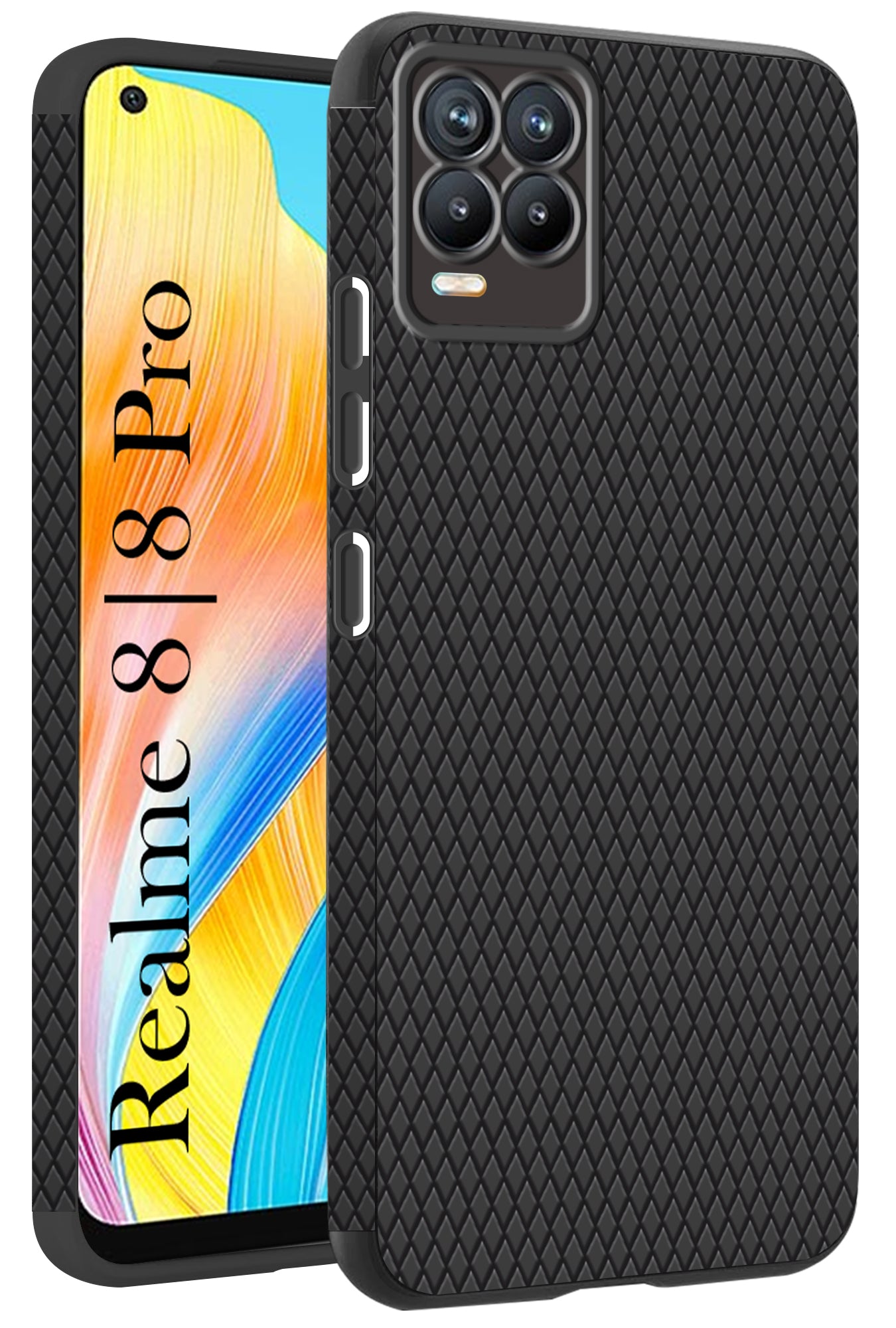 For Realme 8 | Realme 8 Pro Back Cover Case (Liquid Silicone | Side Grip | Camera Protection)