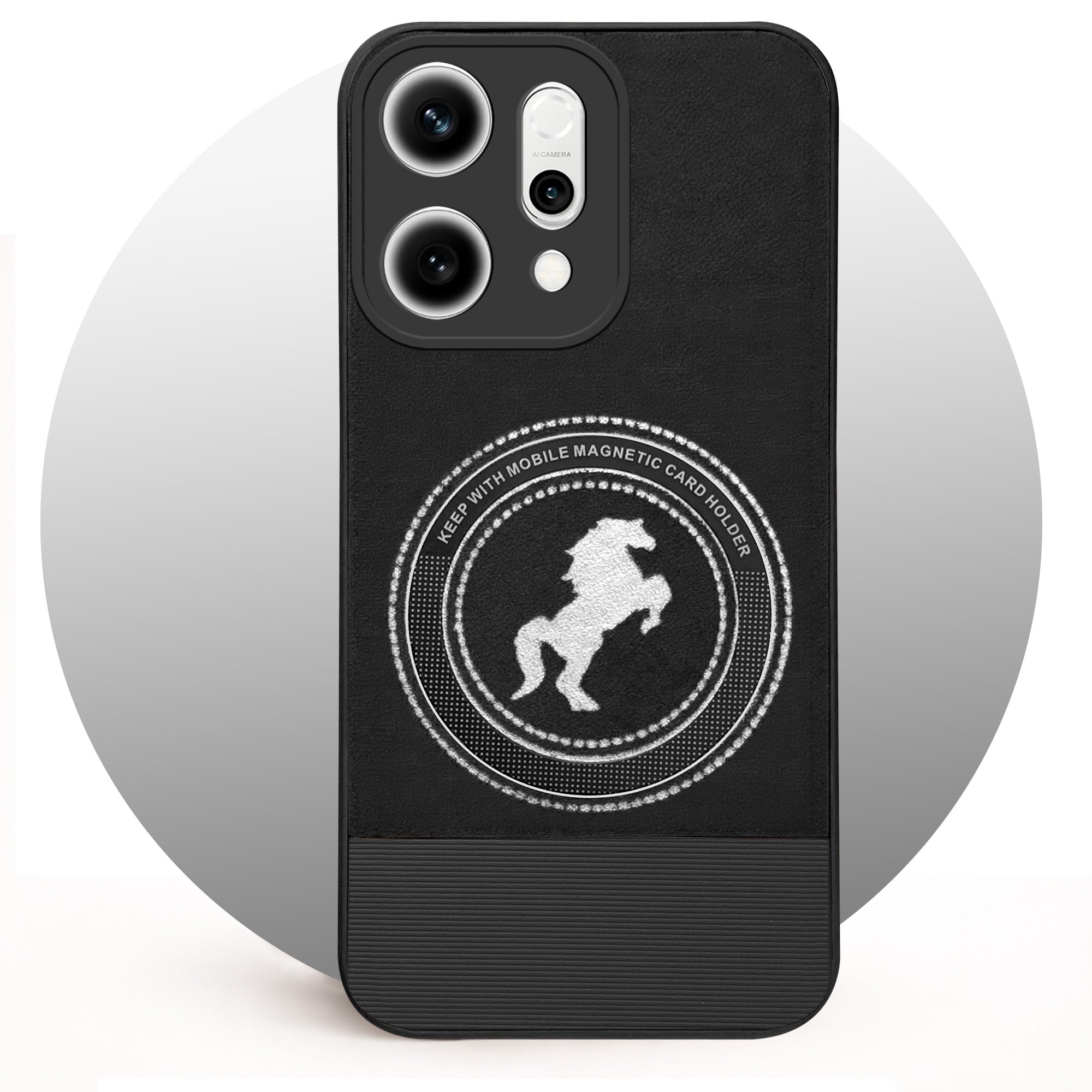 For Oppo Reno14 5G | Oppo Reno 14 5G Back Cover Case PU Leather Finish (Professional Minimalist Texture | MagSafe Compatile | Camera Protection | Sleek Sober Formal)