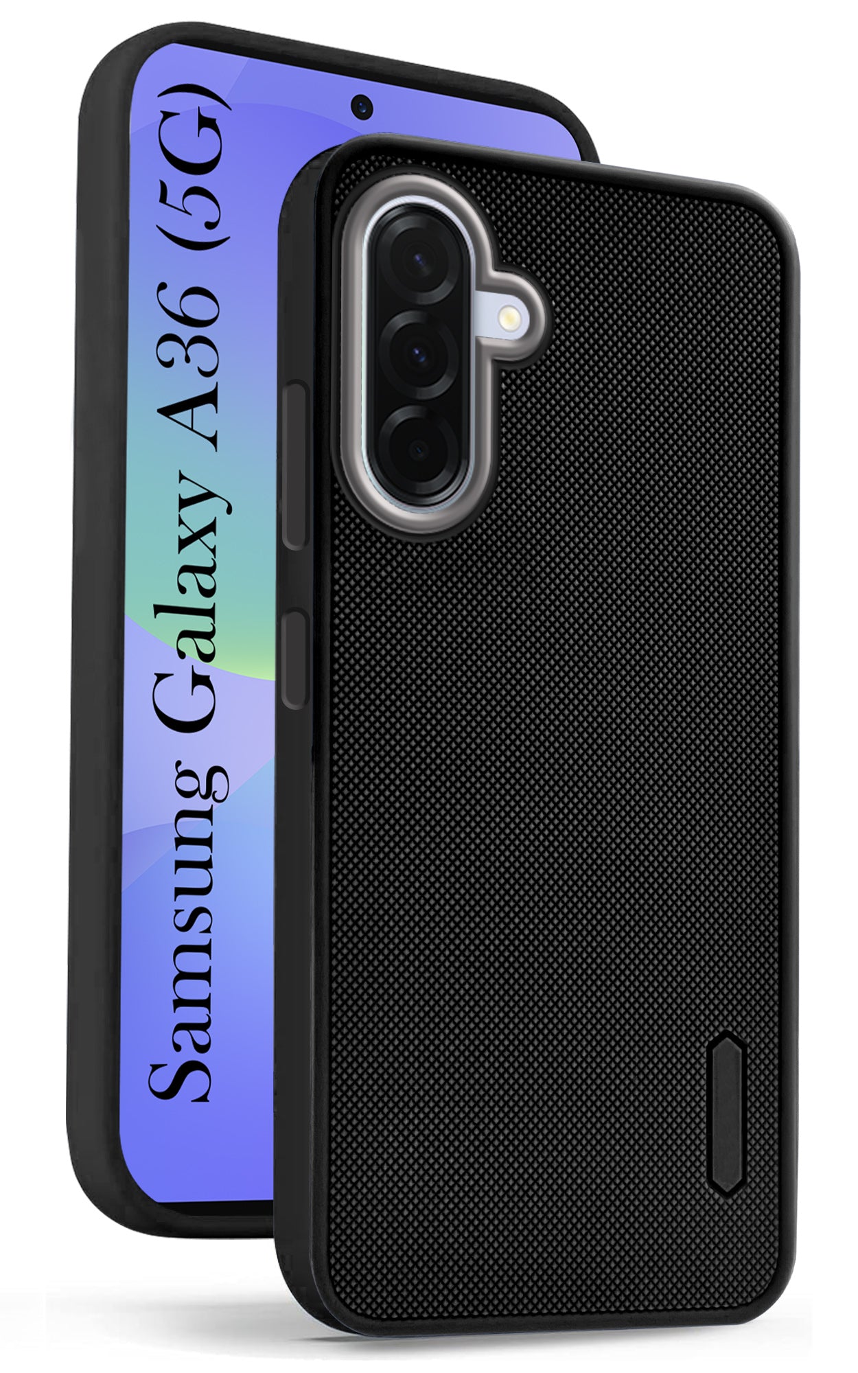 For Samsung Galaxy A36 5G Back Cover Case (Textured Grip Design | Micro-Fiber Cloth Inside | Slim and Light Weight | Soft Touch and Feel | Black)